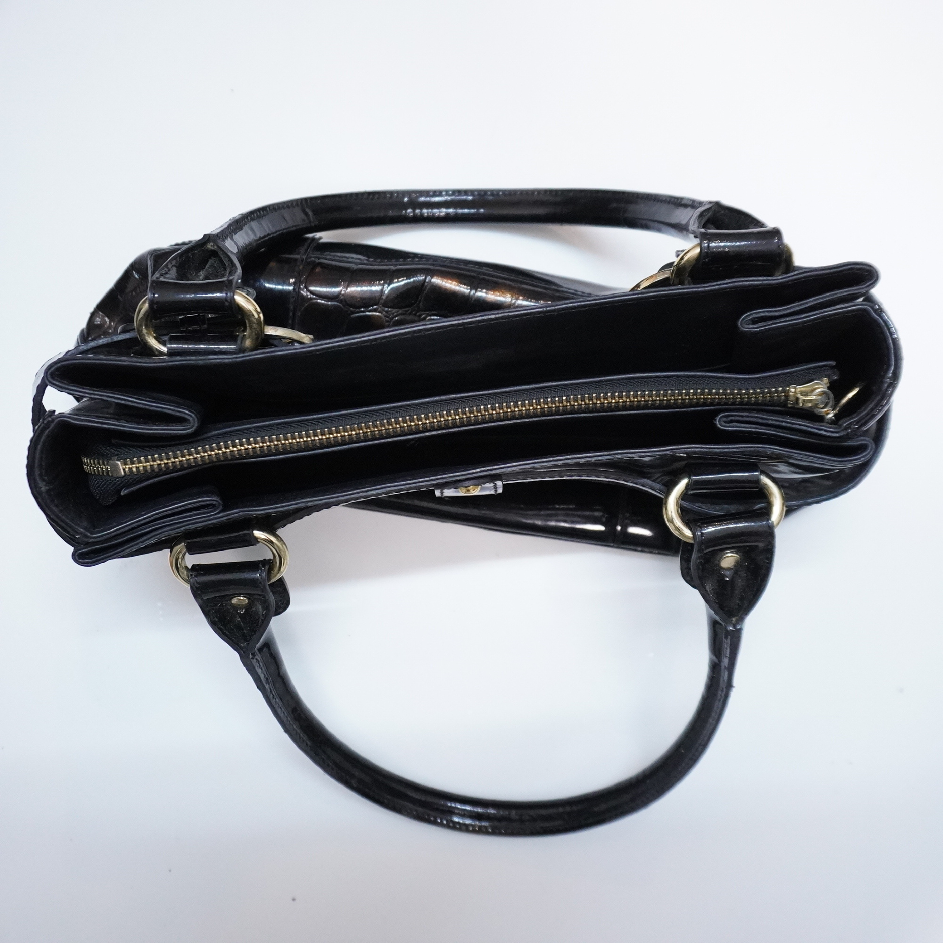 Enamel Handbag Black Gold Handbag — view 15