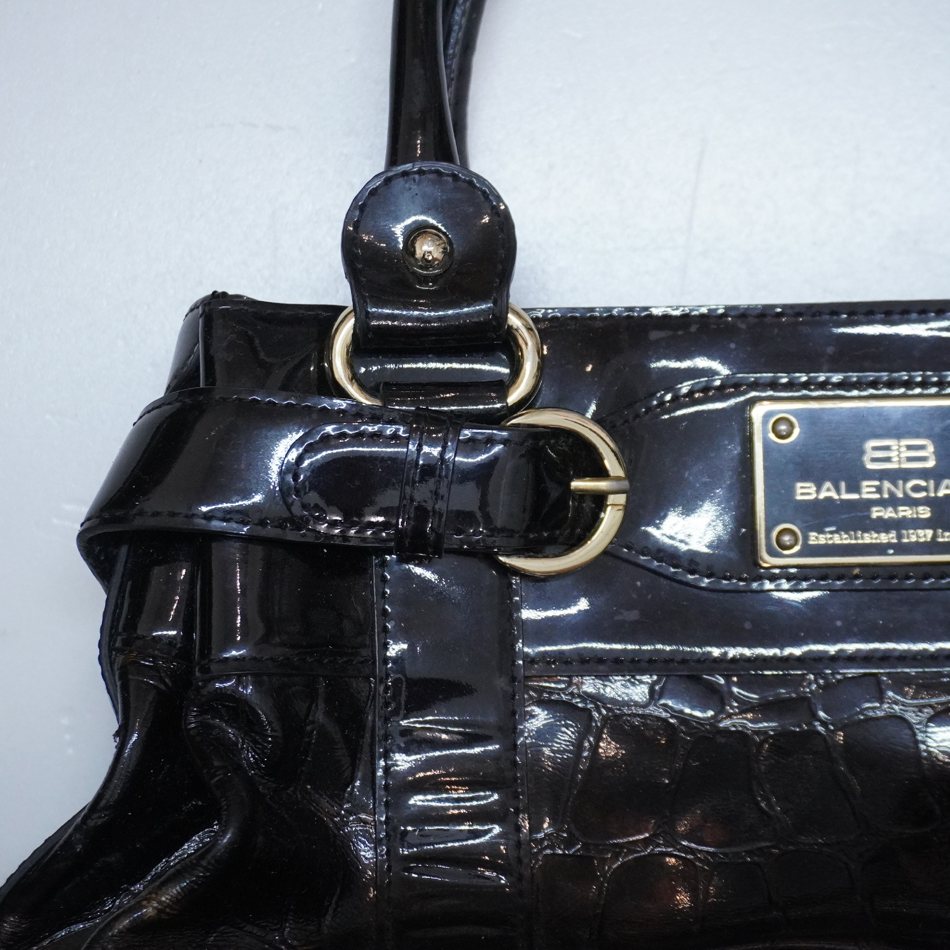 Enamel Handbag Black Gold Handbag — view 6