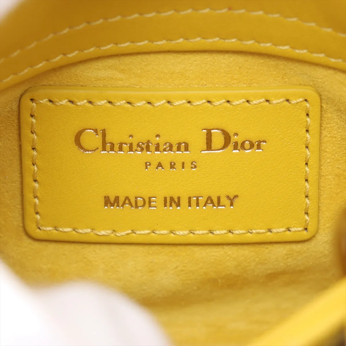 Cannage Lady Dior Micro Leather 2WAY Handbag Yellow — view 9