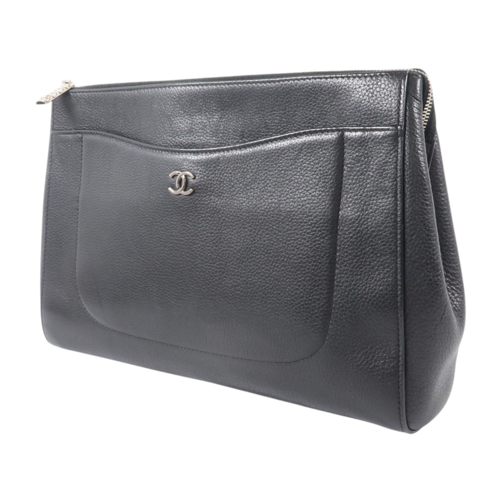 Grained Calfskin Large Neo Executive Clutch/Cosmetic Case w/Card and Dustbag — view 2