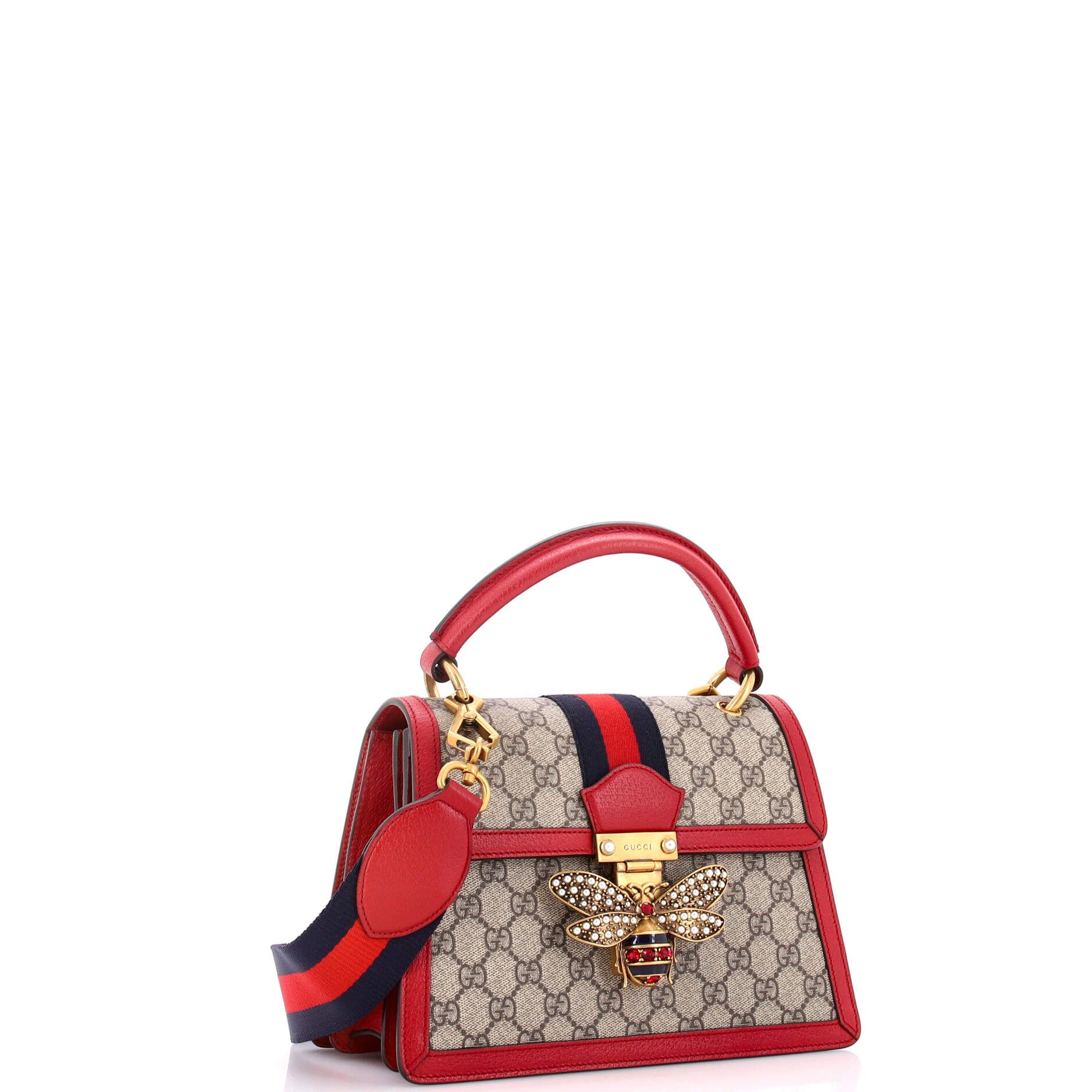 Queen Margaret Top Handle Bag Gg Coated Canvas With Leather Small — view 3