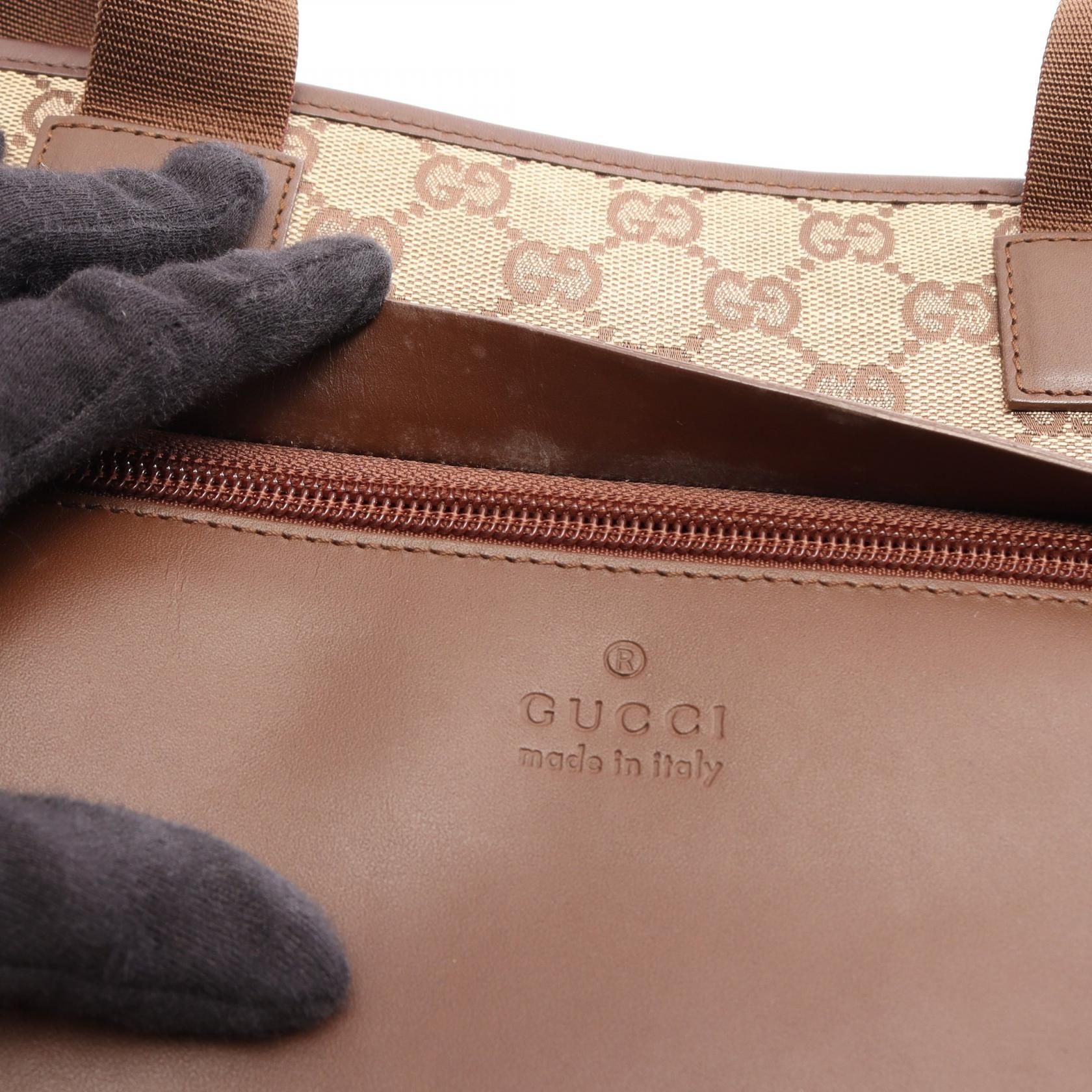 GG Canvas Leather Outside Pocket Large Tote Bag — view 8