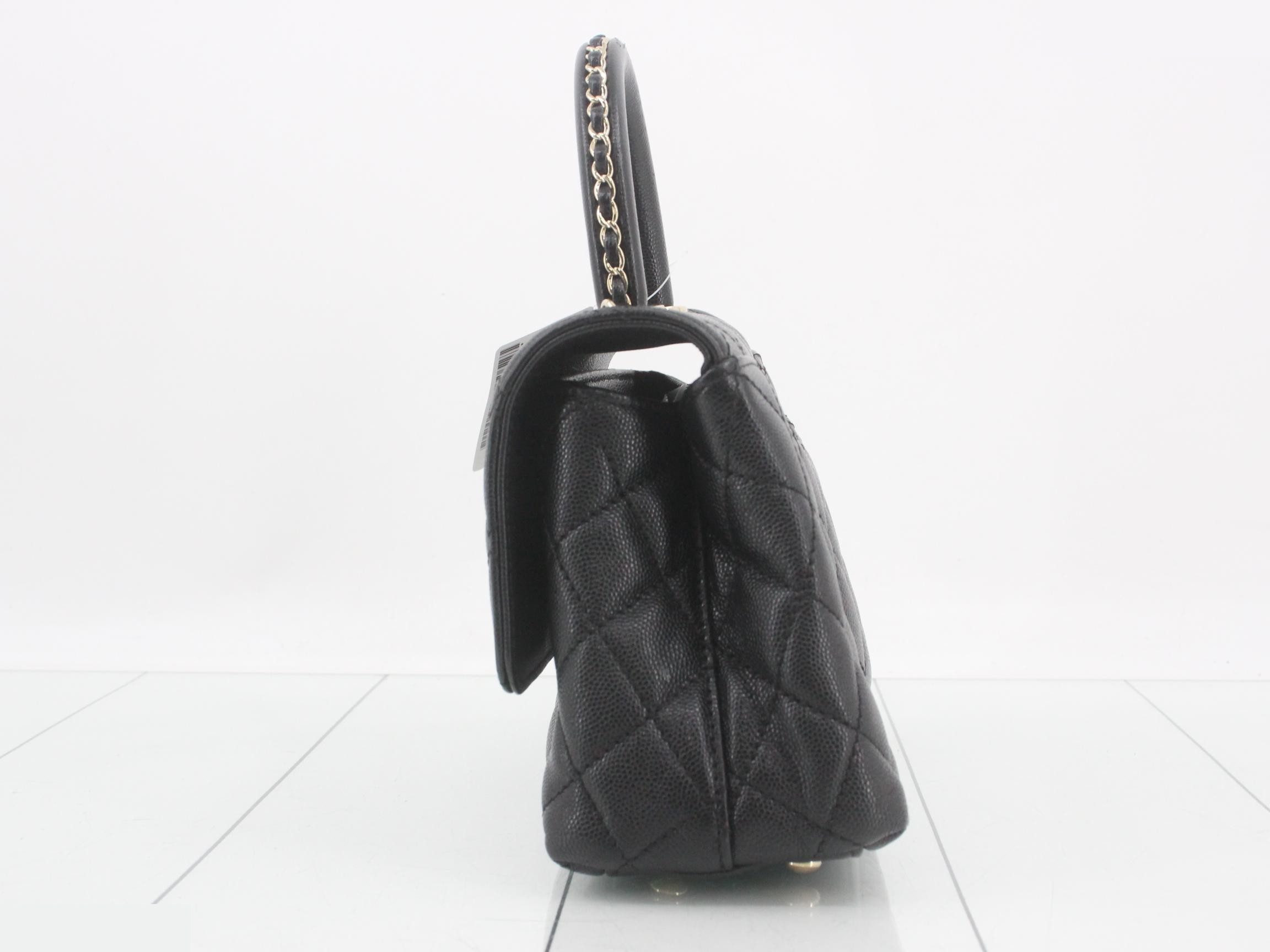 Coco Handle Caviar Skin Handbag / Chain Shoulder Bag (2-way) — view 3