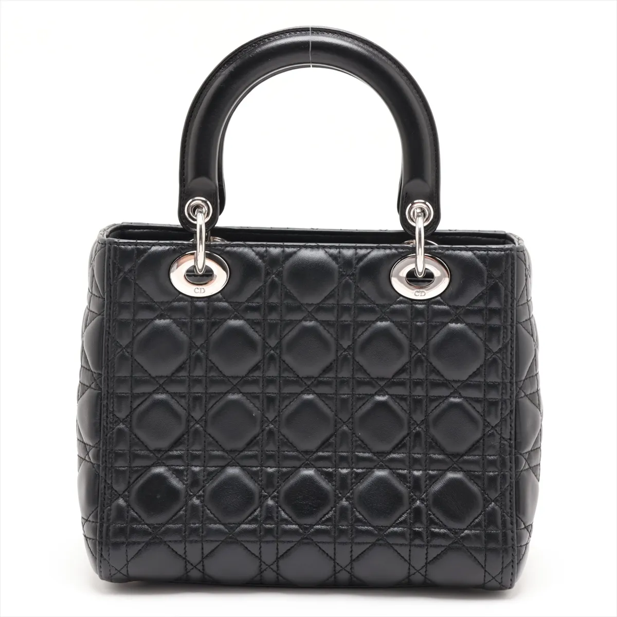 Cannage Lady Dior Leather 2-Way Handbag, Black — view 2