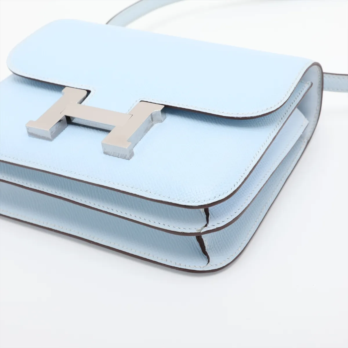[Individually packaged] Hermes Constance 3 Mini 18 Veau Epsom Blue Brume Silver Hardware Year: 2020 — view 3