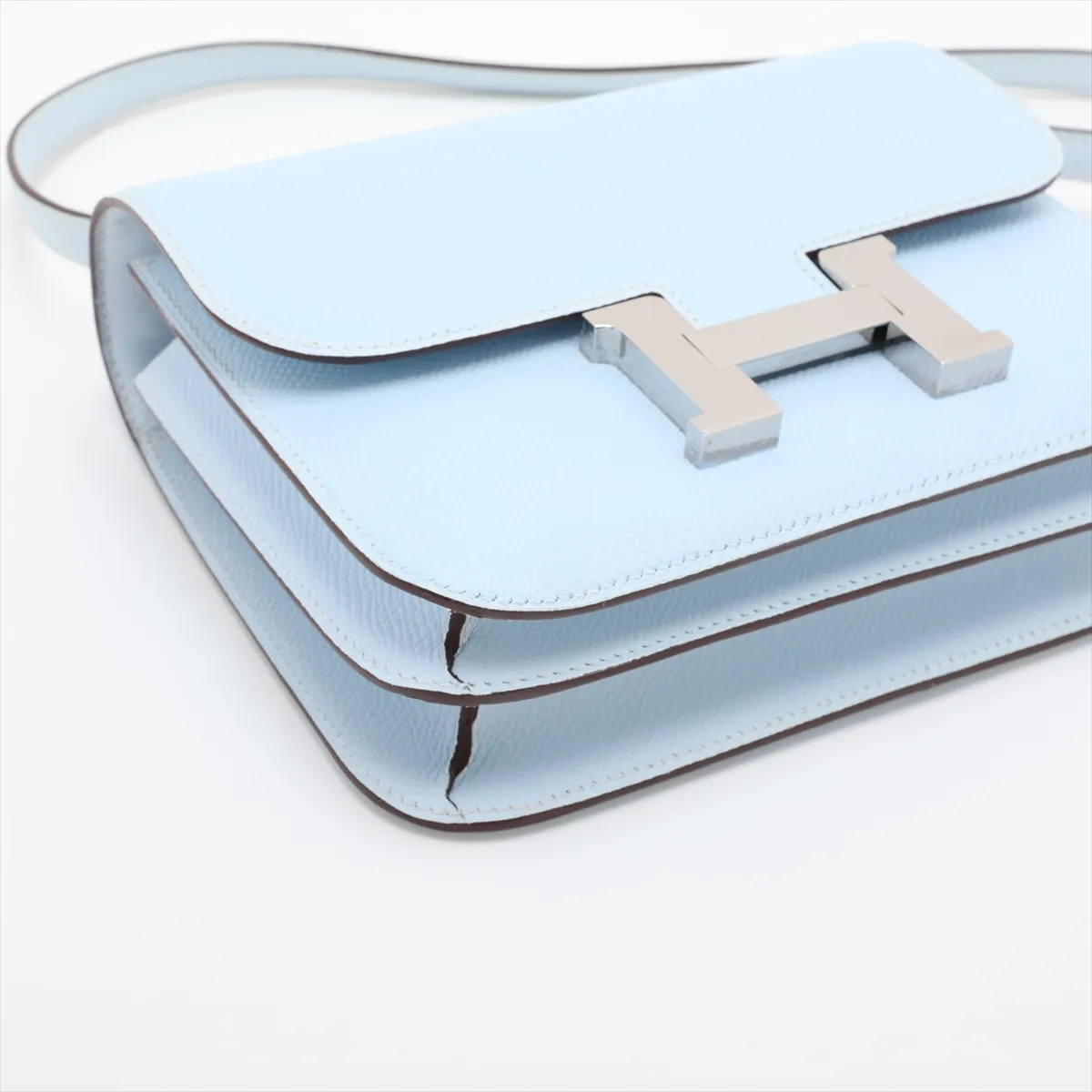 [Individually packaged] Hermes Constance 3 Mini 18 Veau Epsom Blue Brume Silver Hardware Year: 2020 — view 4