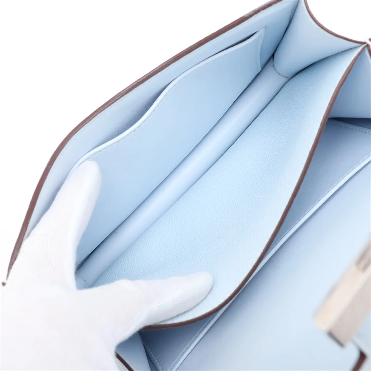[Individually packaged] Hermes Constance 3 Mini 18 Veau Epsom Blue Brume Silver Hardware Year: 2020 — view 7