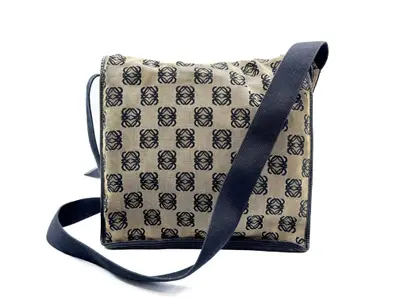 Anagram Canvas Messenger Shoulder Bag