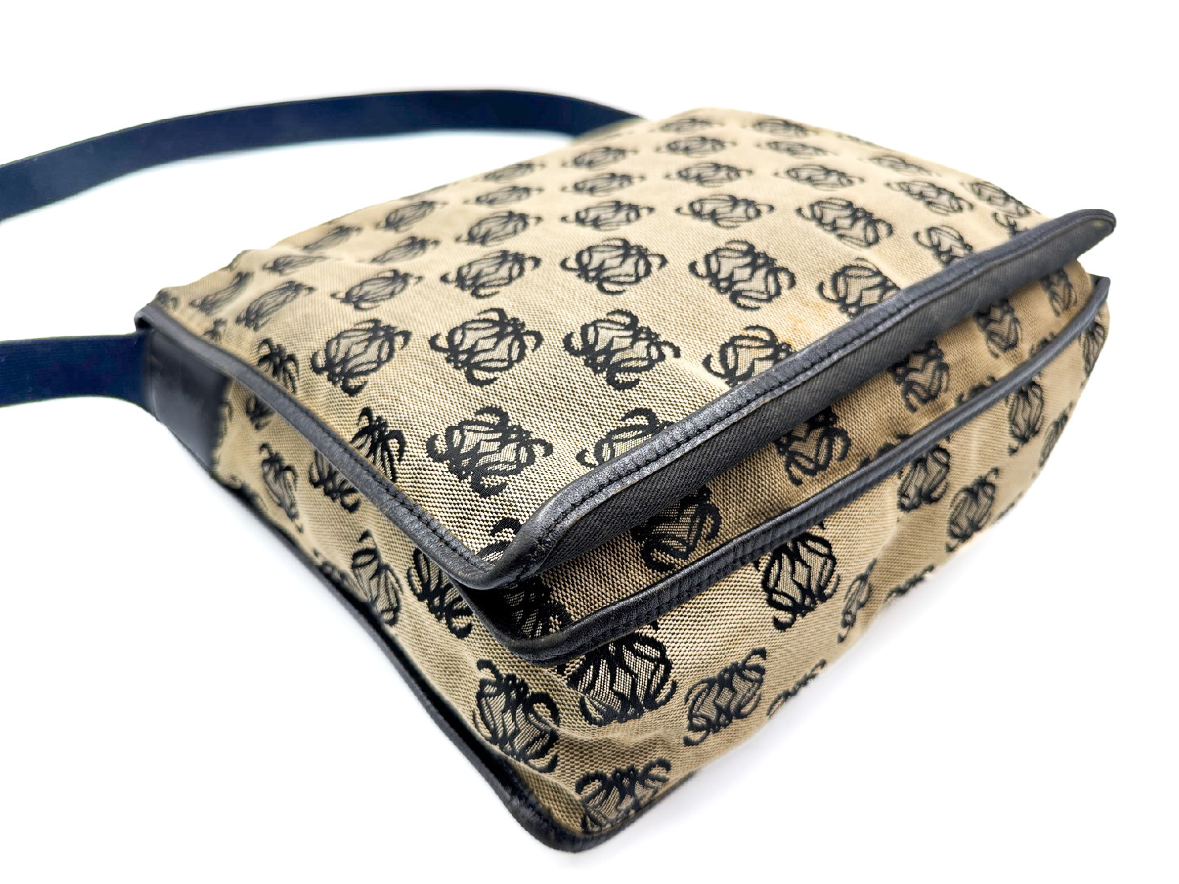 Anagram Canvas Messenger Shoulder Bag — view 3