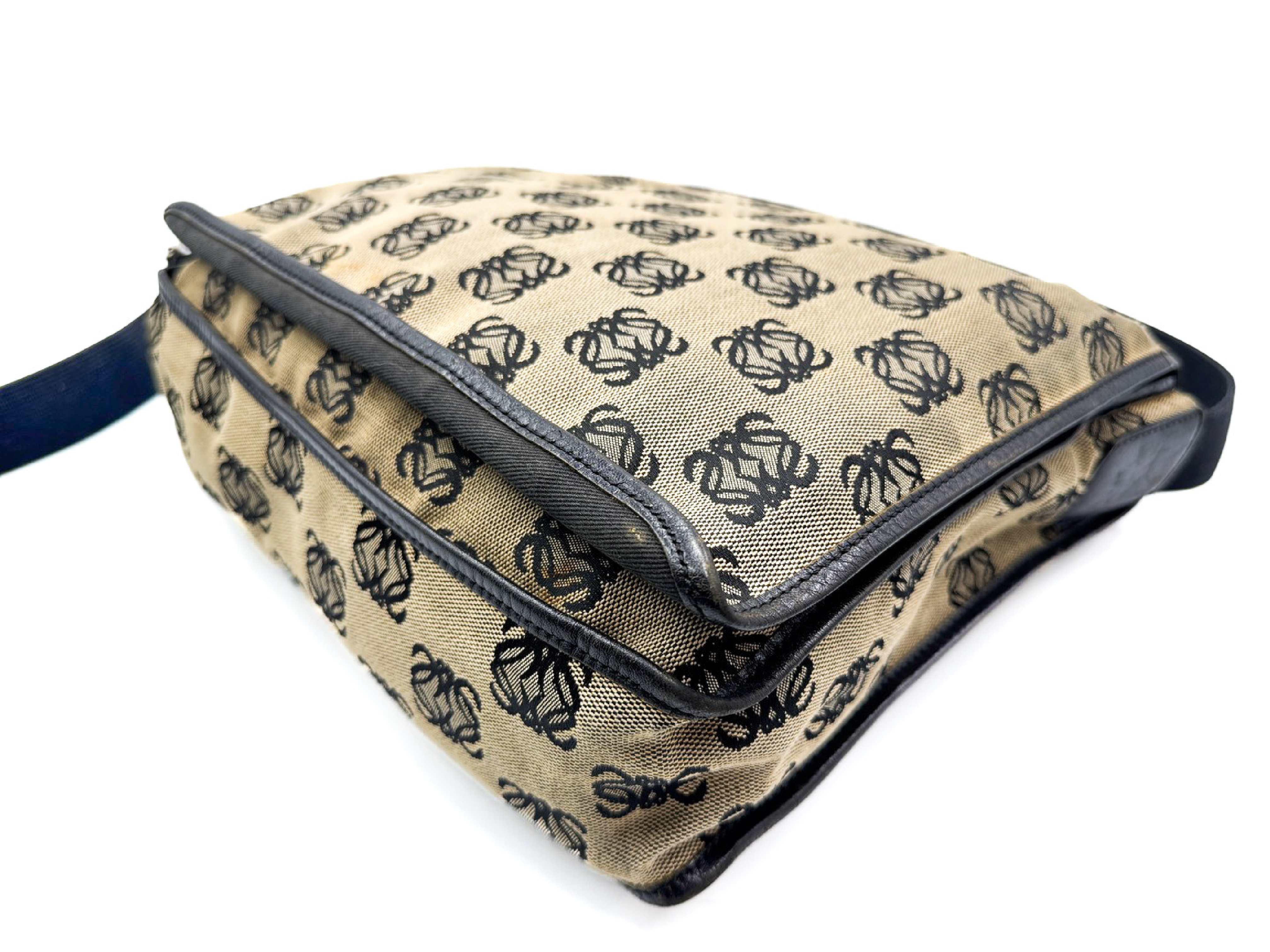 Anagram Canvas Messenger Shoulder Bag — view 4