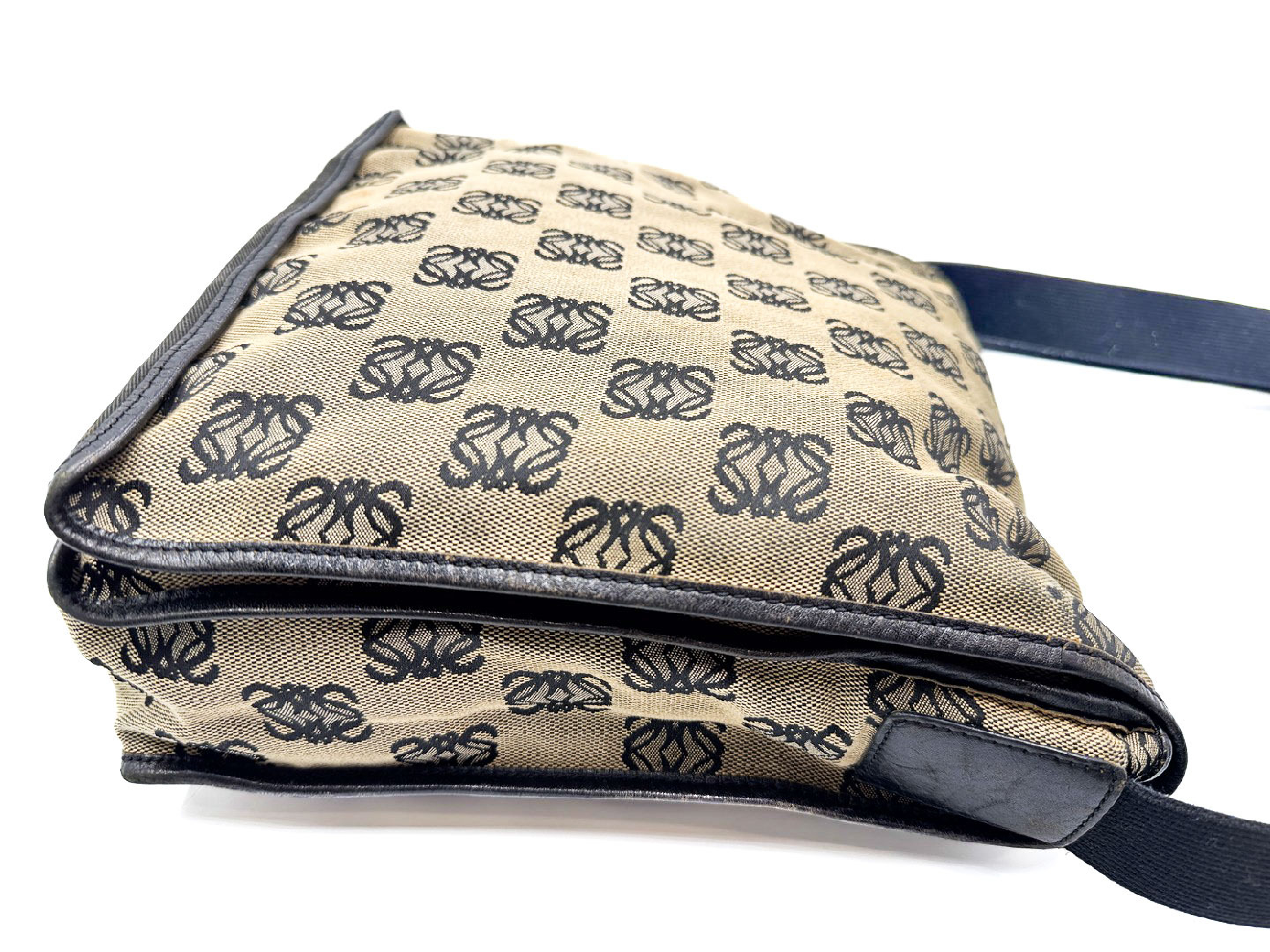 Anagram Canvas Messenger Shoulder Bag — view 6