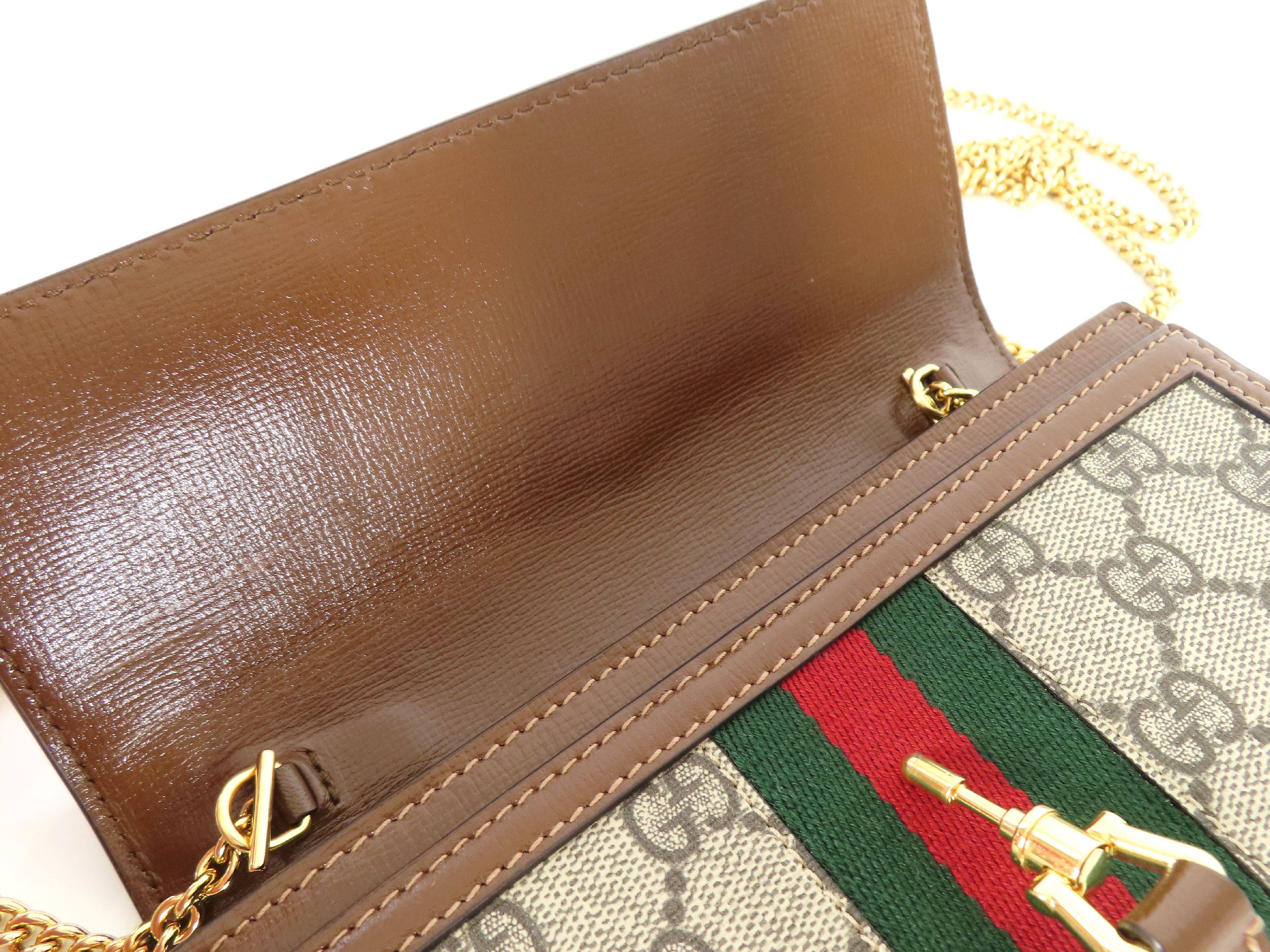 Jackie 1961 PVC x Leather Chain Wallet Beige 652681 Shoulder Bag — view 9