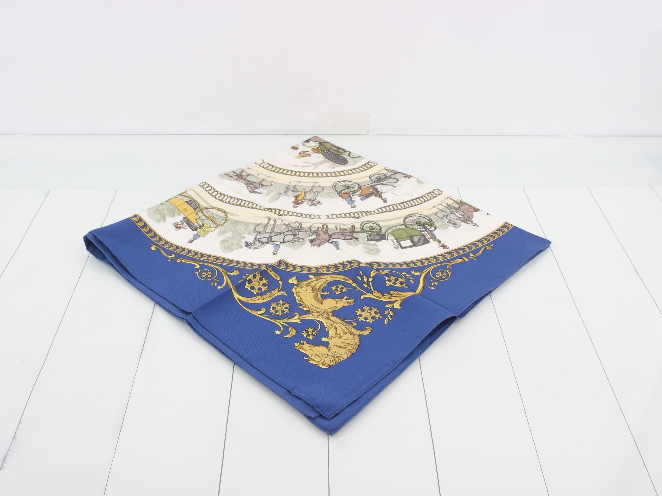 Carré 90 "A Walk to Longchamp" Silk Scarf — view 2
