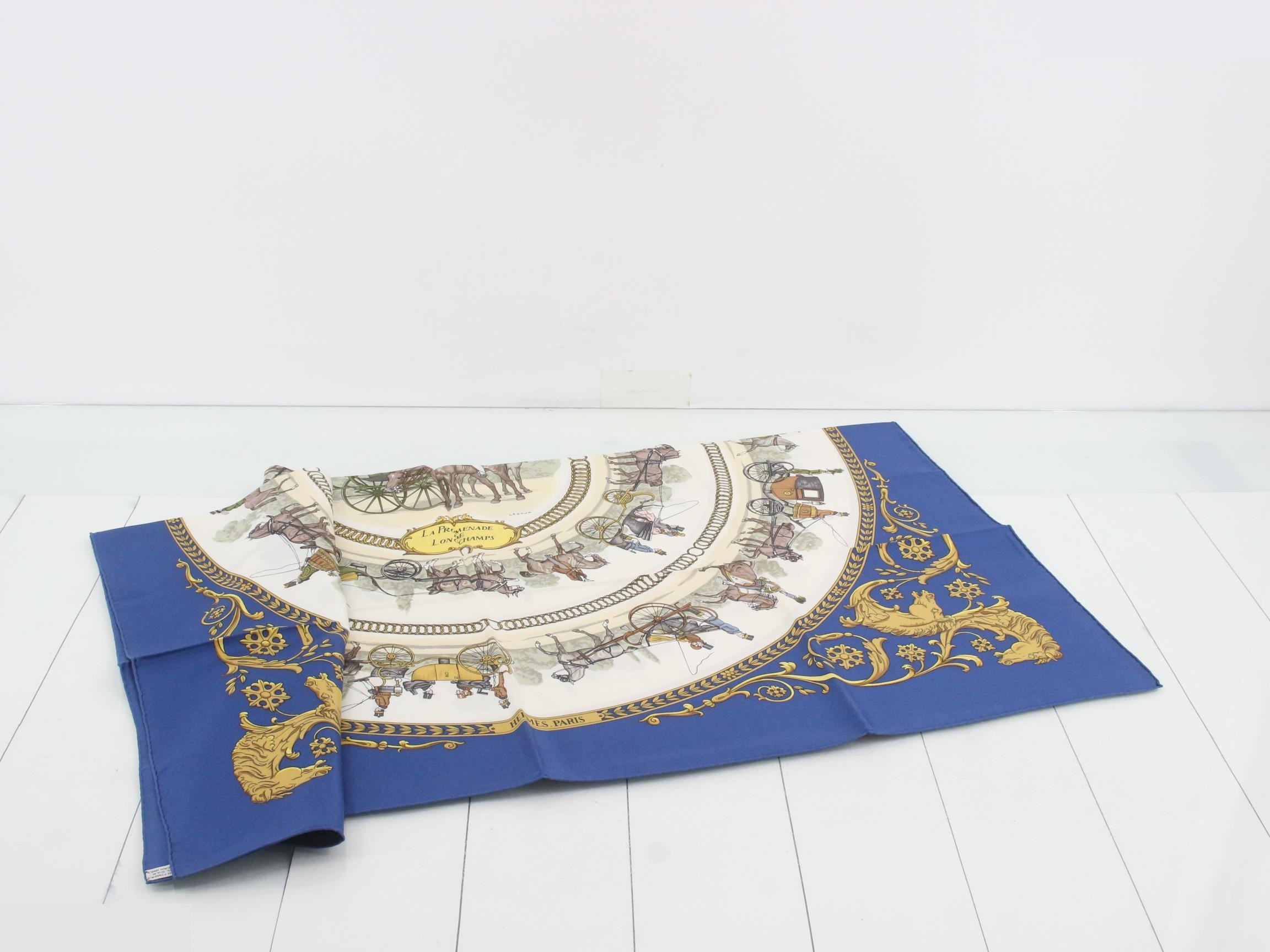 Carré 90 "A Walk to Longchamp" Silk Scarf — view 3