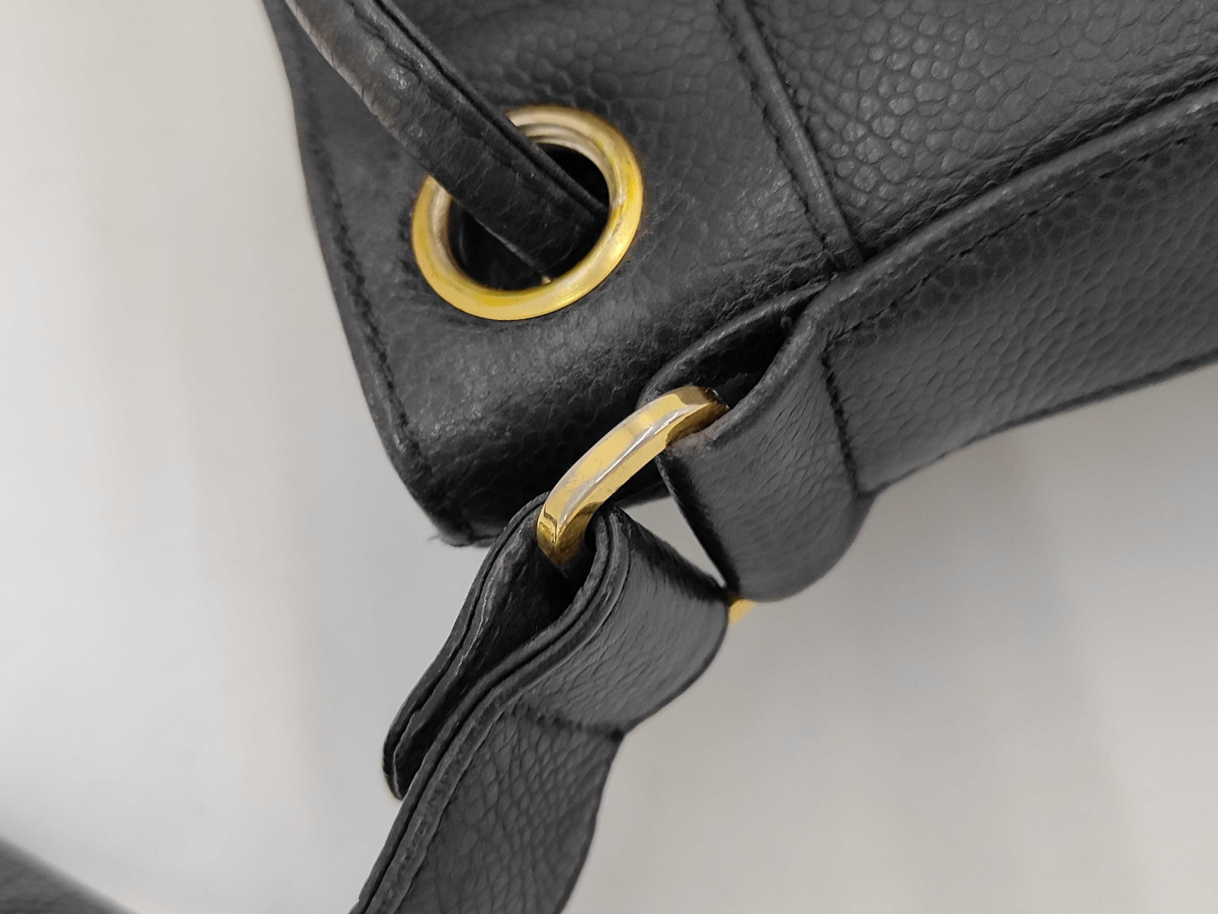 Caviar Triple Coco Drawstring Chain Shoulder Bag — view 7
