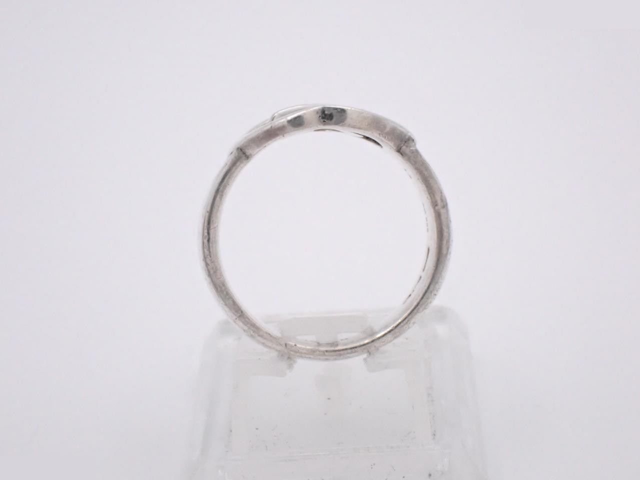 Interlocking G Silver Ring, Stamped 14, Actual Size #13.5 — view 3