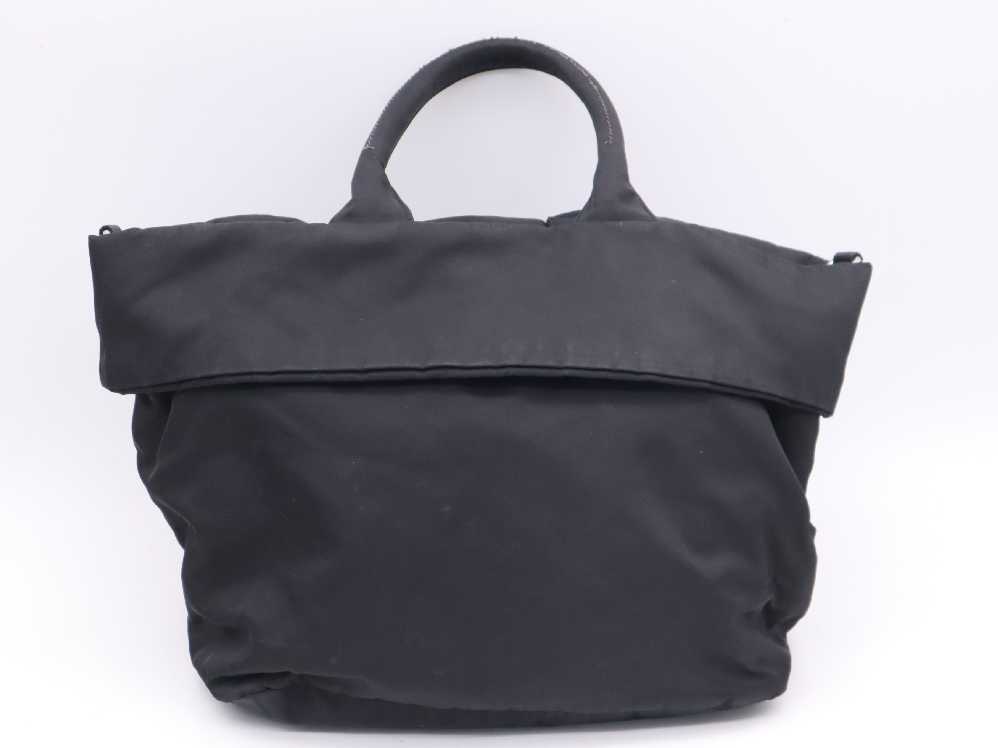 Nylon 2-Way Handbag with Shoulder Strap and Clochette — view 2