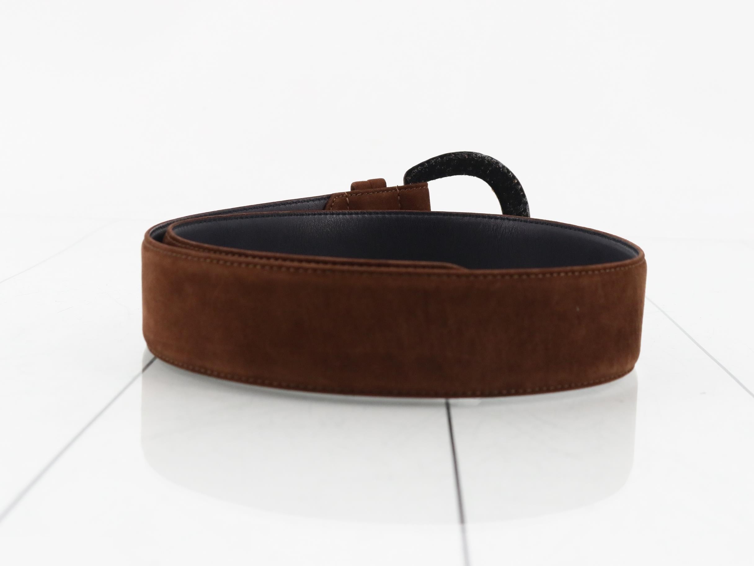 Burberrys Suede Leather Brown Belt — view 2