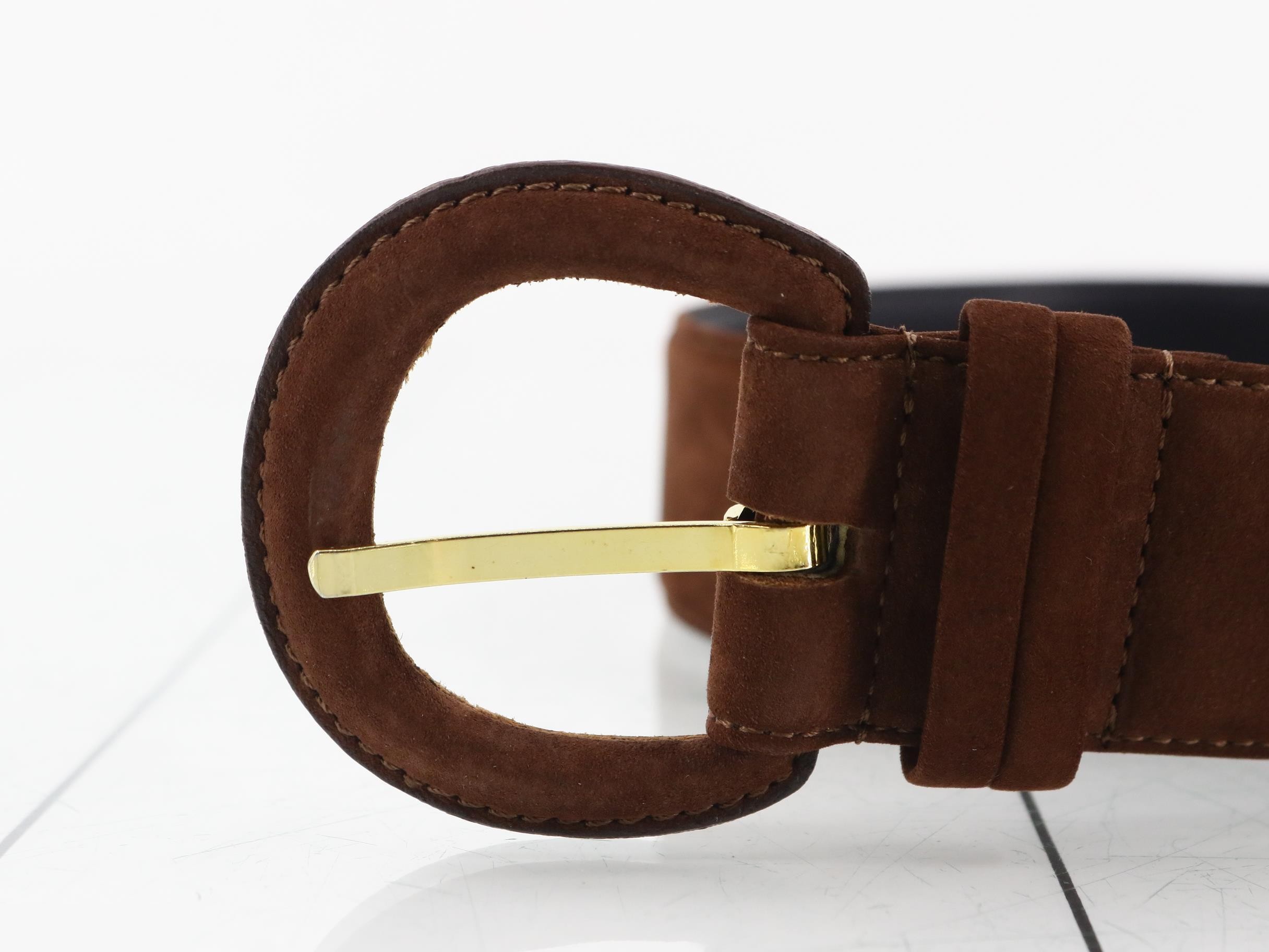 Burberrys Suede Leather Brown Belt — view 3