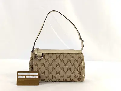 GG Canvas White GG Canvas Monogram Underarm Bag Shoulder Bag