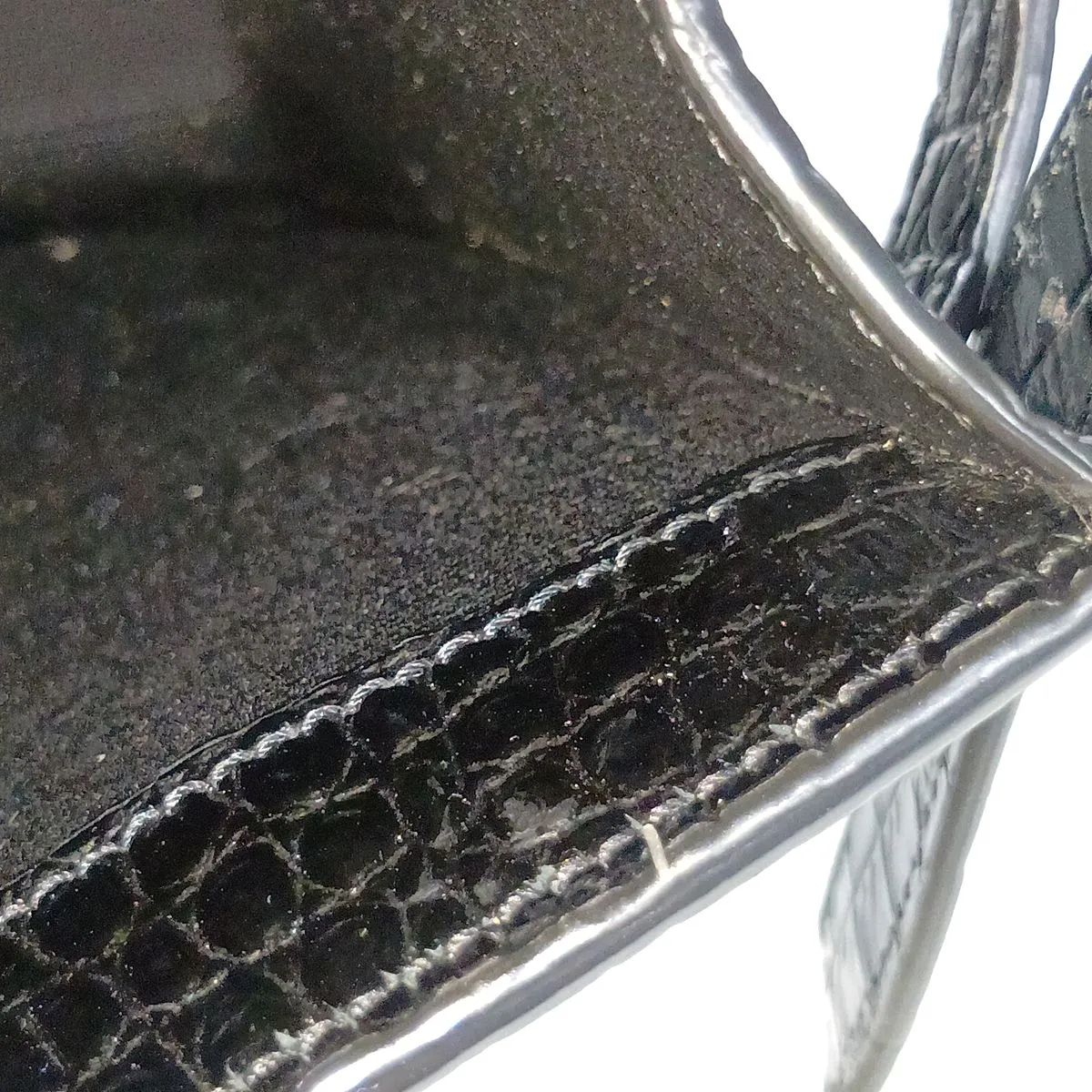 Manhattan Crocodile Embossed Shoulder Bag, Black 579271 — view 13