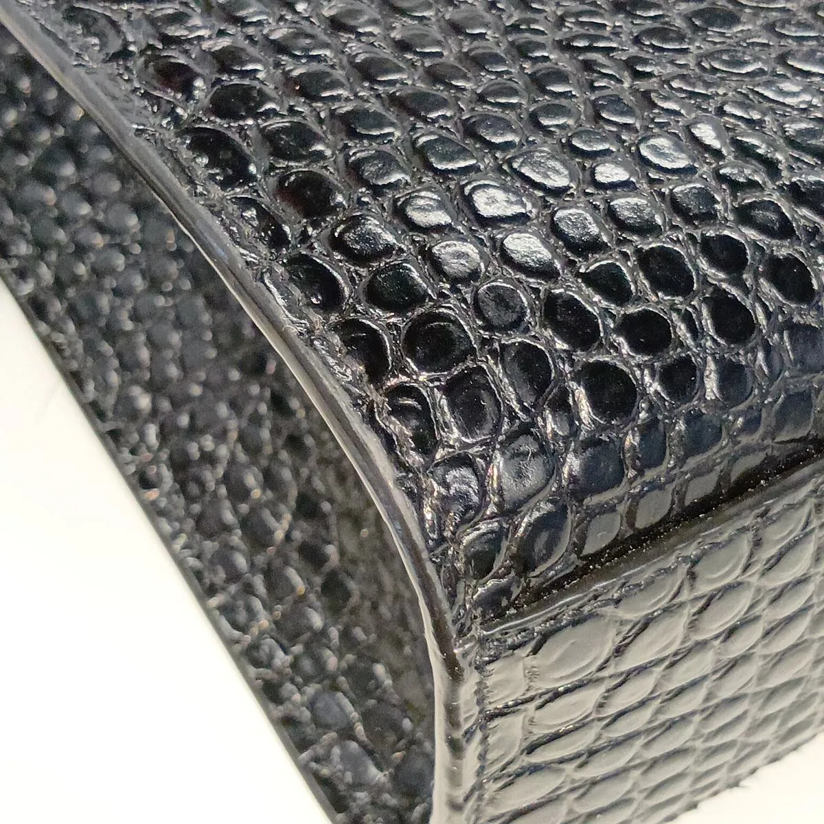 Manhattan Crocodile Embossed Shoulder Bag, Black 579271 — view 9