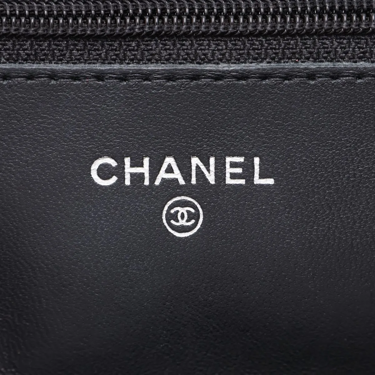 Matelassé Lambskin Chain Wallet, Black with Silver Hardware, 25018517 (Serial Number in the 25s) — view 12