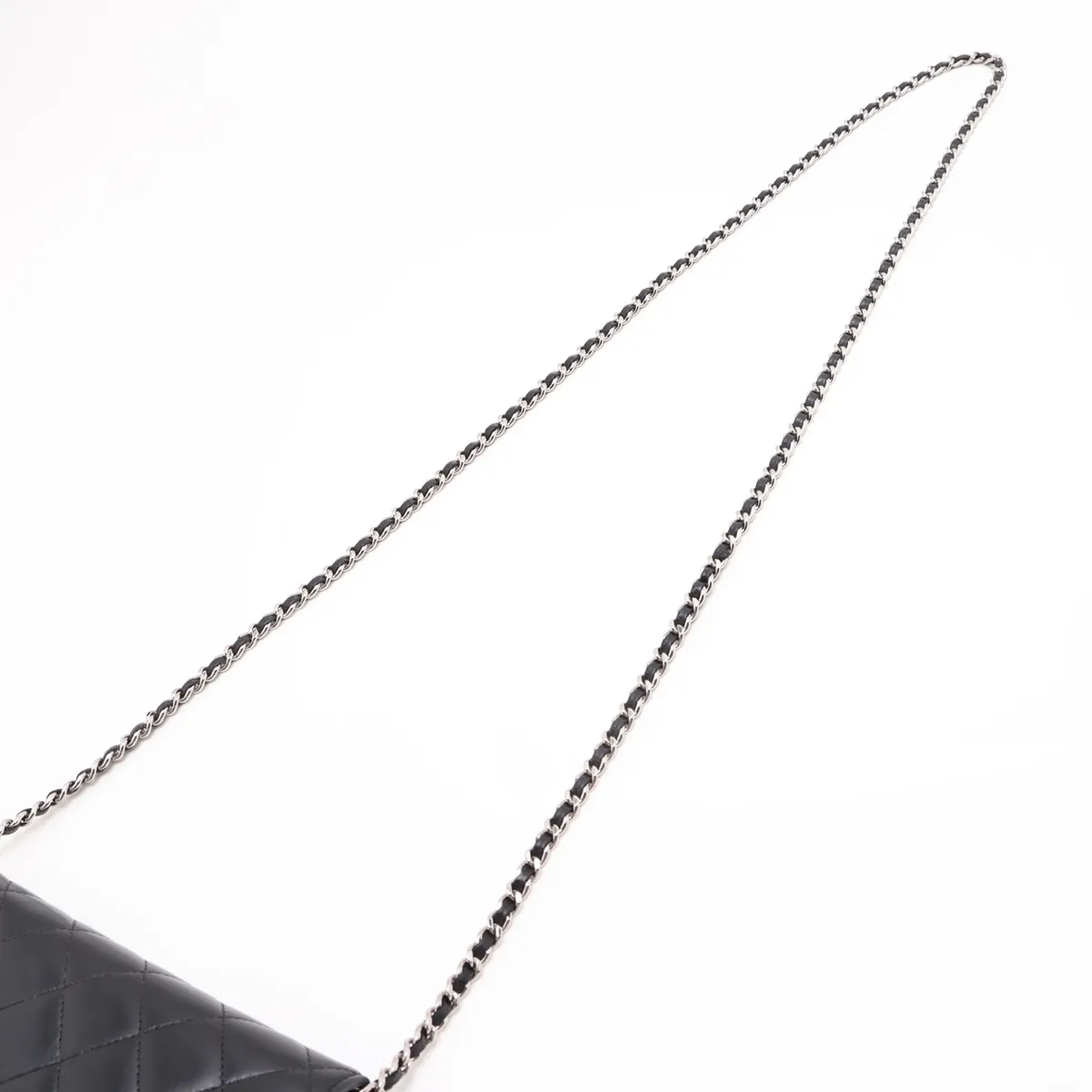 Matelassé Lambskin Chain Wallet, Black with Silver Hardware, 25018517 (Serial Number in the 25s) — view 5