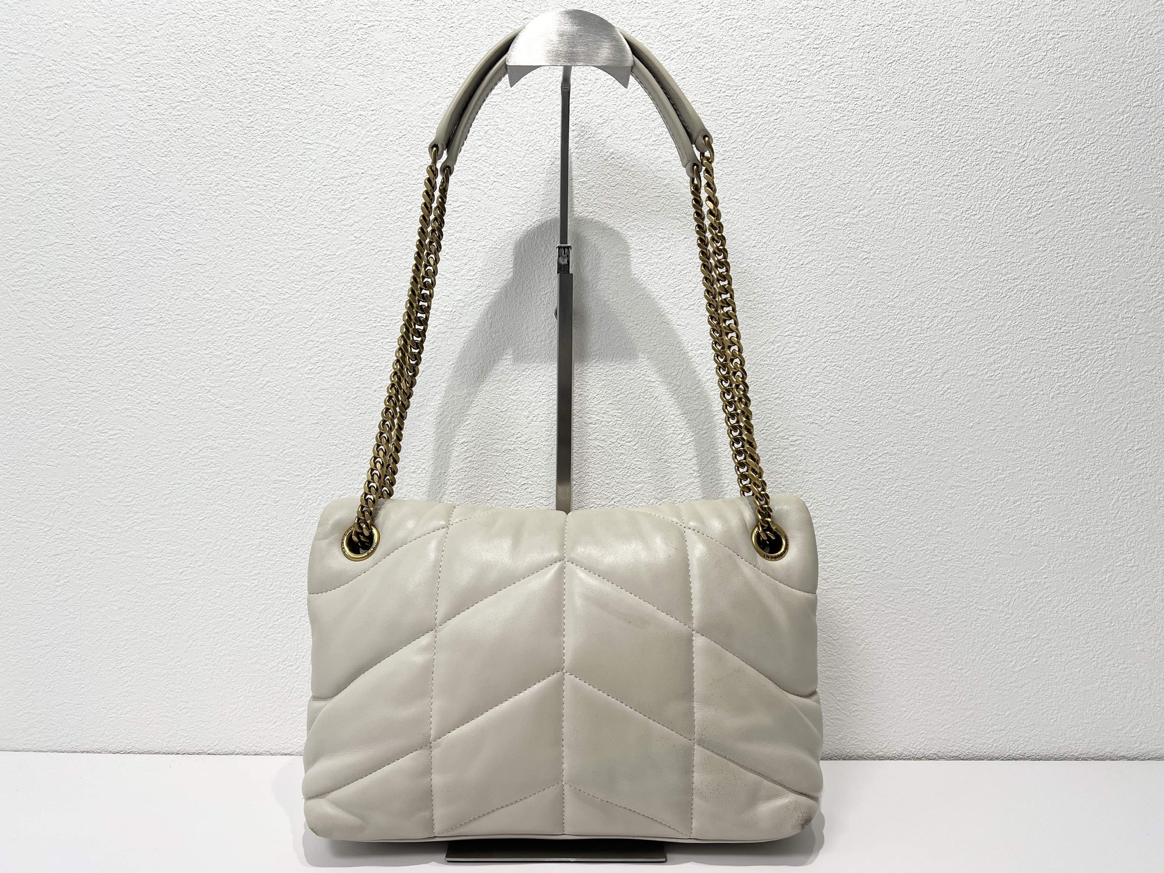 Loulou Puffer Quilted Cassandra Logo Leather Chain Shoulder Bag — view 2