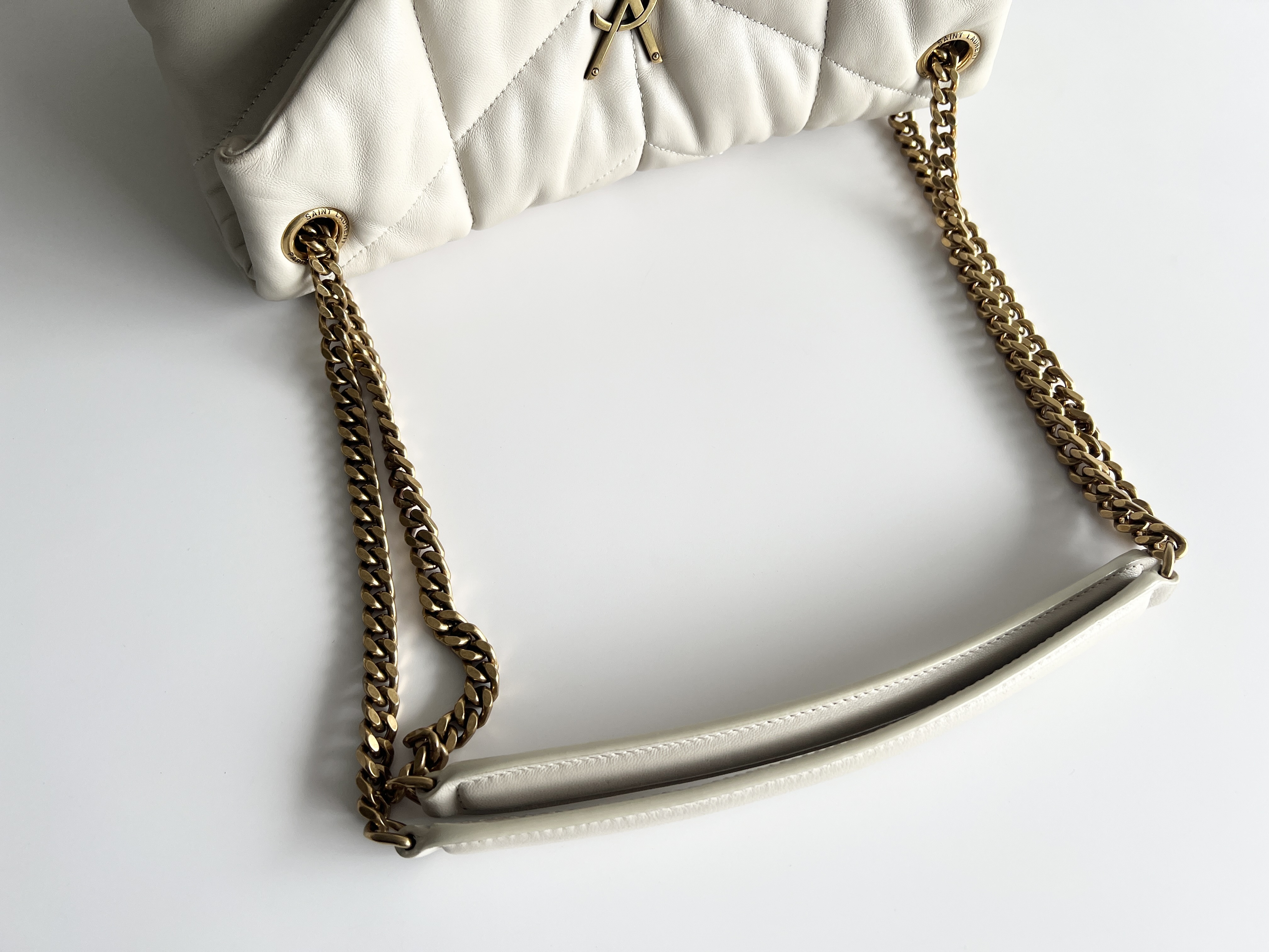 Loulou Puffer Quilted Cassandra Logo Leather Chain Shoulder Bag — view 3