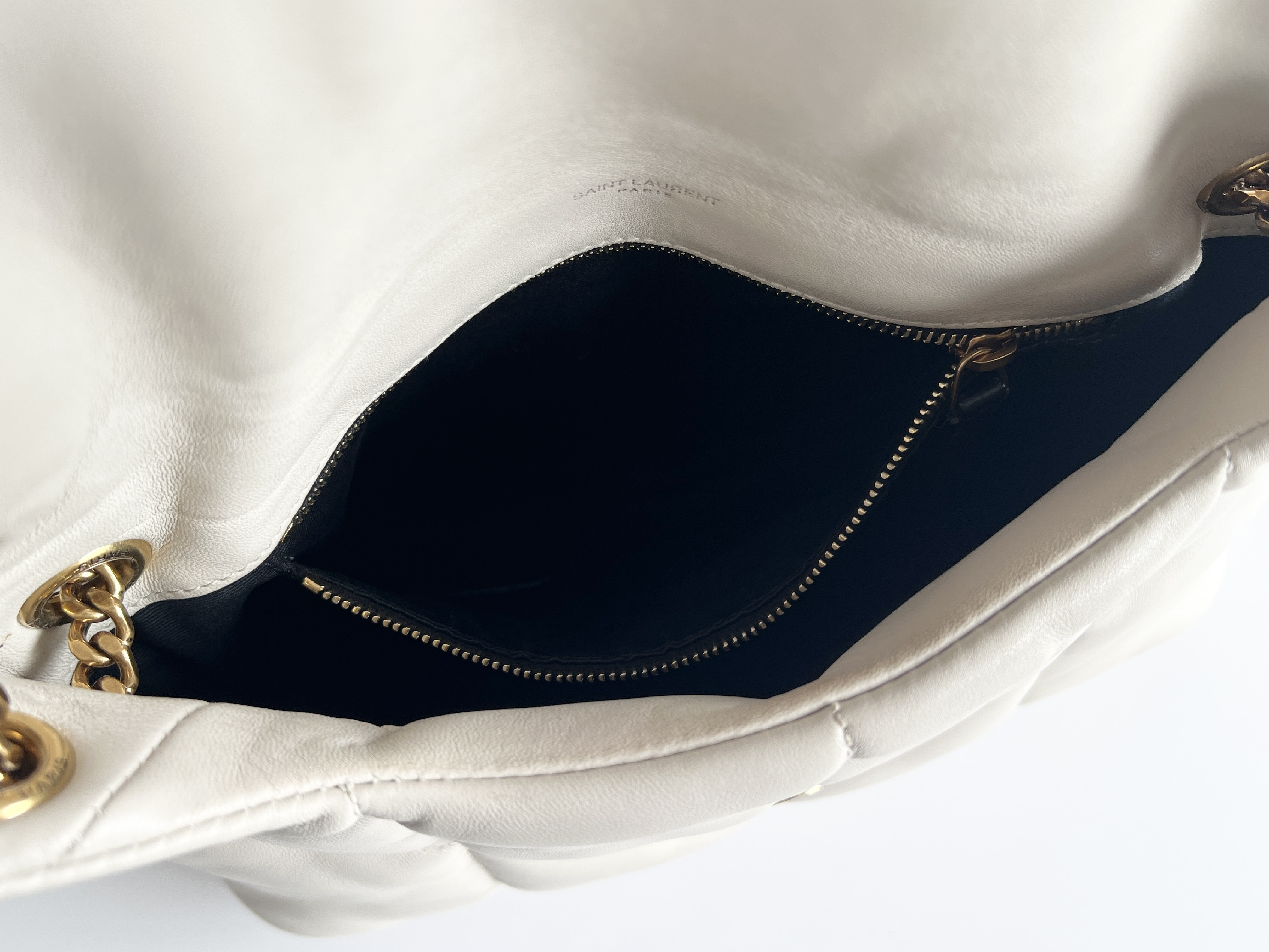 Loulou Puffer Quilted Cassandra Logo Leather Chain Shoulder Bag — view 8
