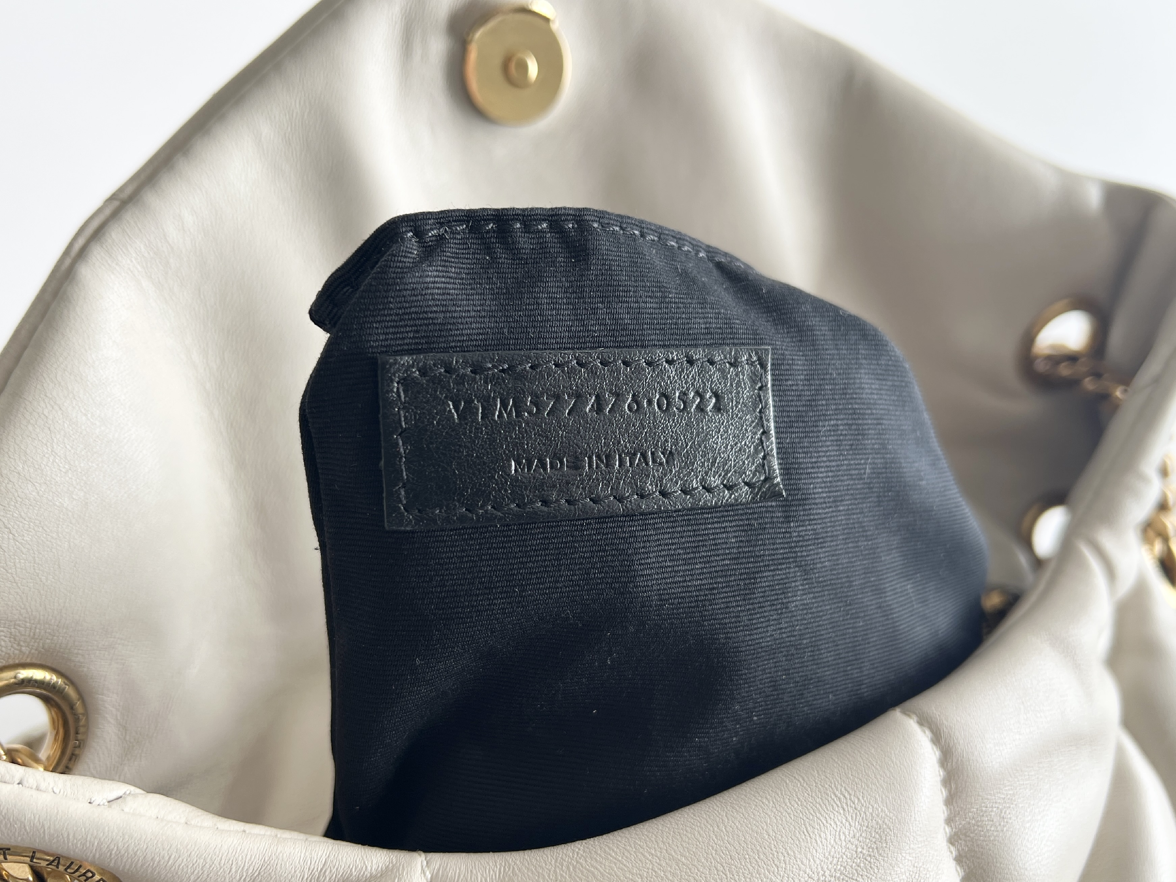 Loulou Puffer Quilted Cassandra Logo Leather Chain Shoulder Bag — view 9