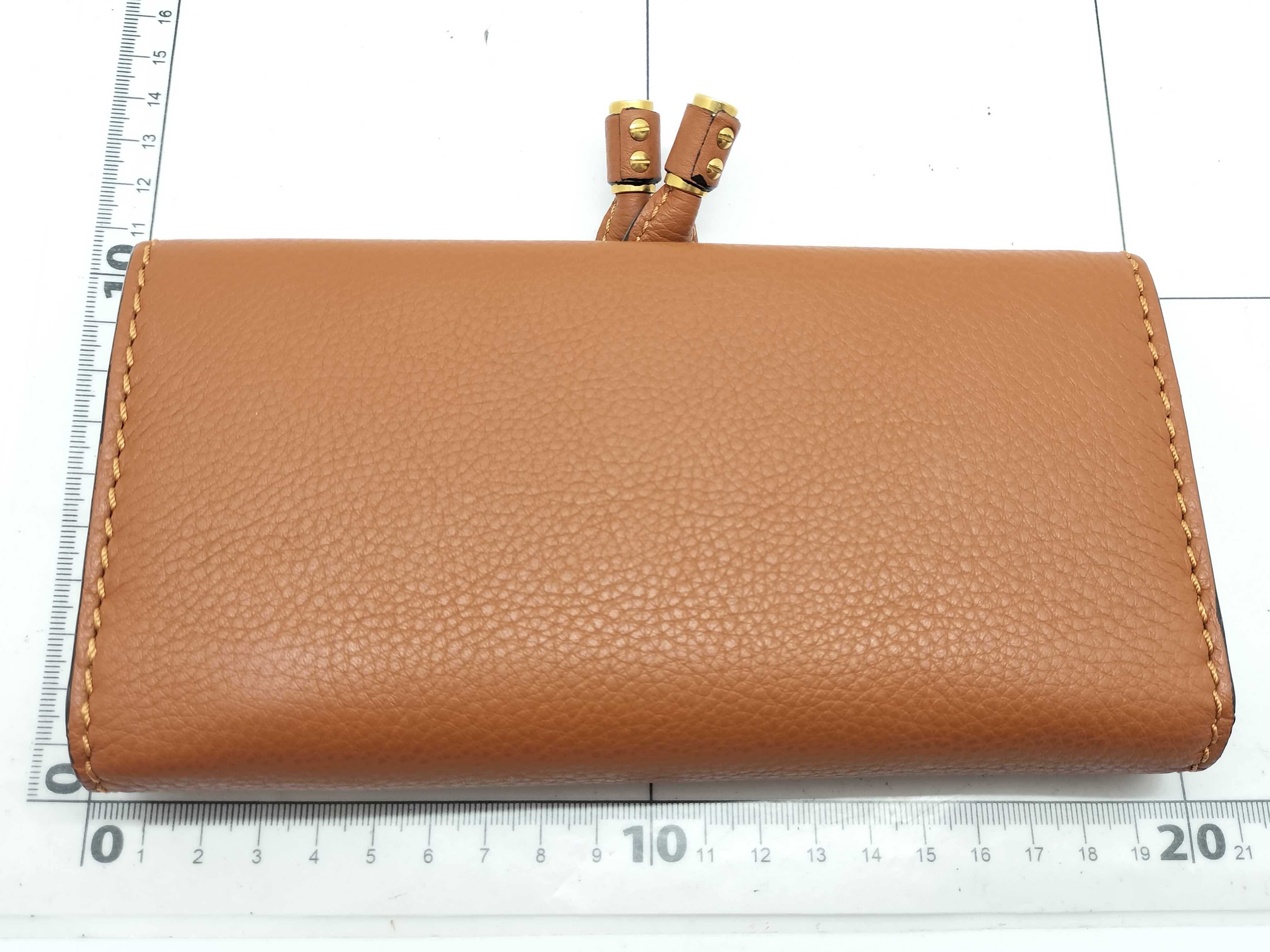 Marcie long leather wallet, brown, with box. — view 2
