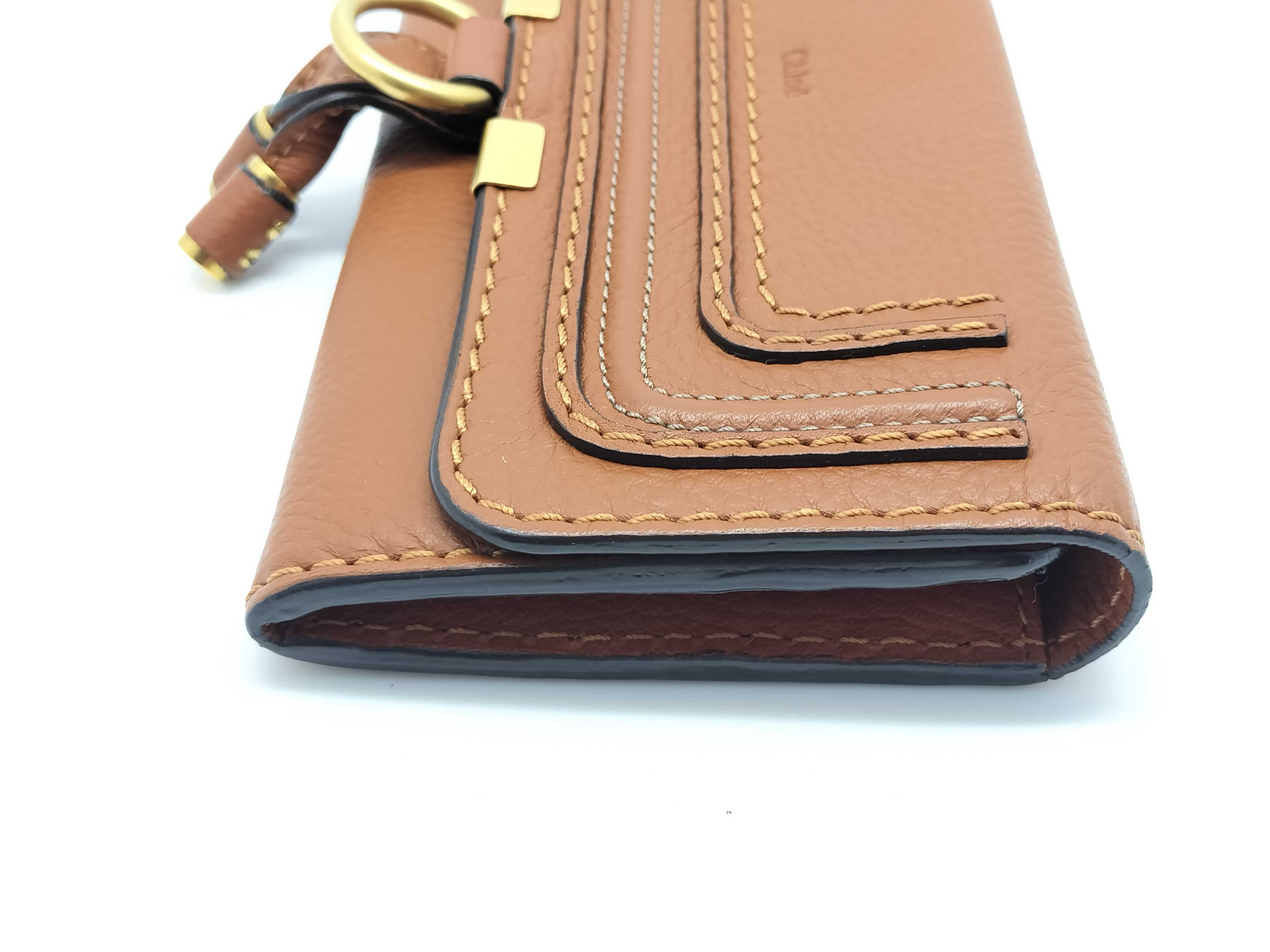 Marcie long leather wallet, brown, with box. — view 5