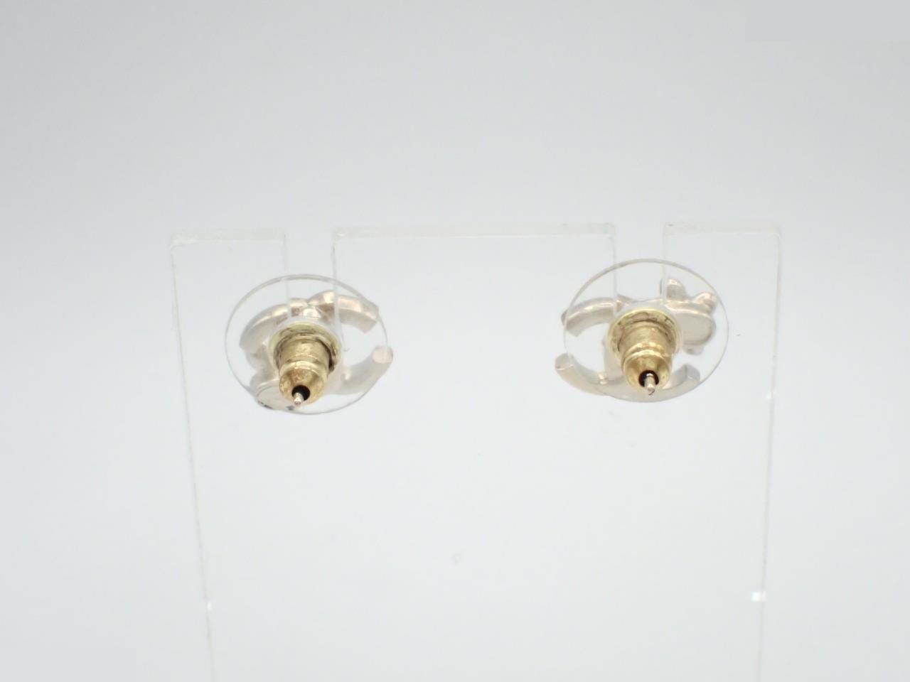 earrings here mark flower C23K width 1.2cm stone — view 2