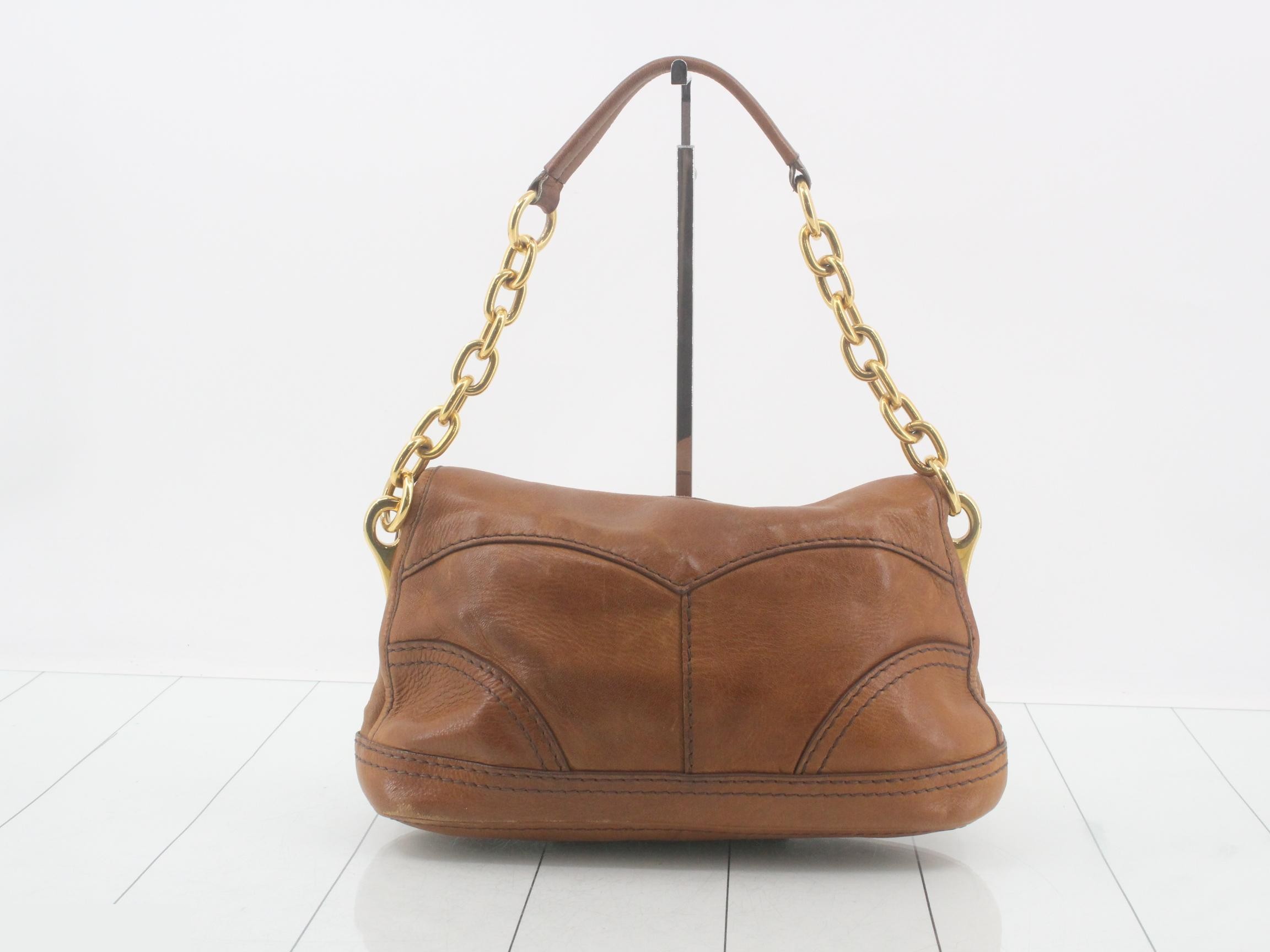 BR4550 One-Shoulder Bag, Leather, Brown — view 2