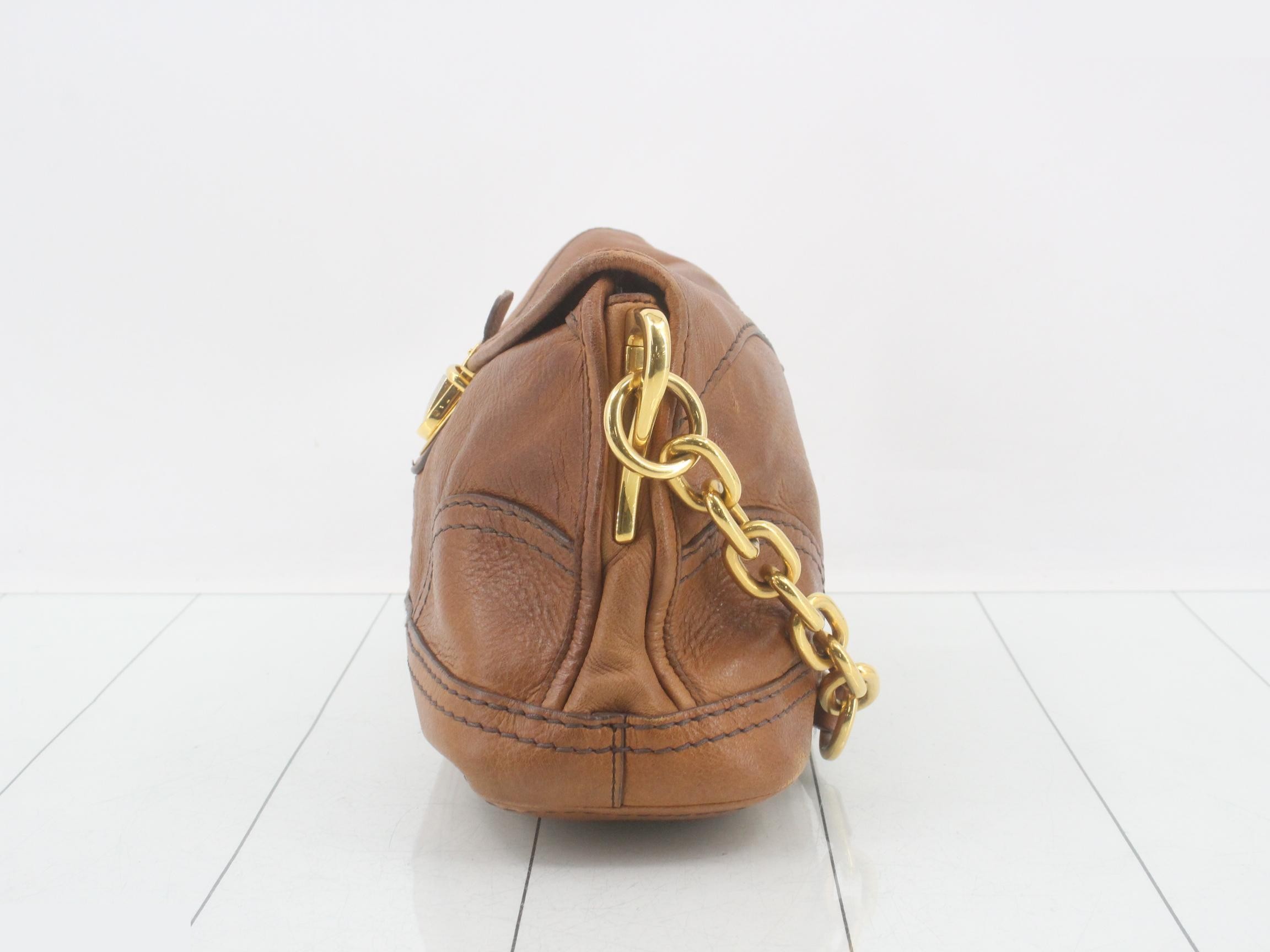 BR4550 One-Shoulder Bag, Leather, Brown — view 3