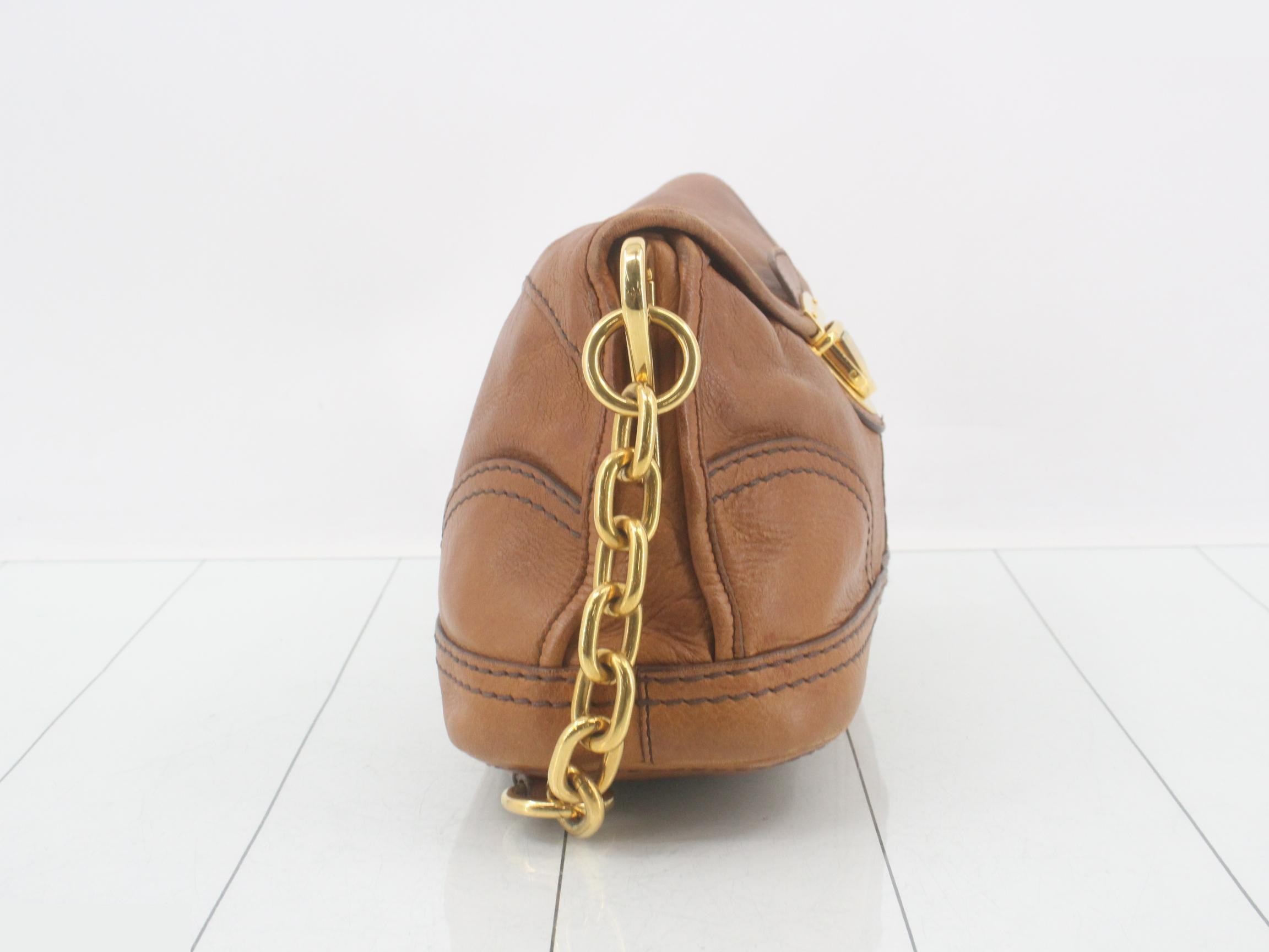 BR4550 One-Shoulder Bag, Leather, Brown — view 4