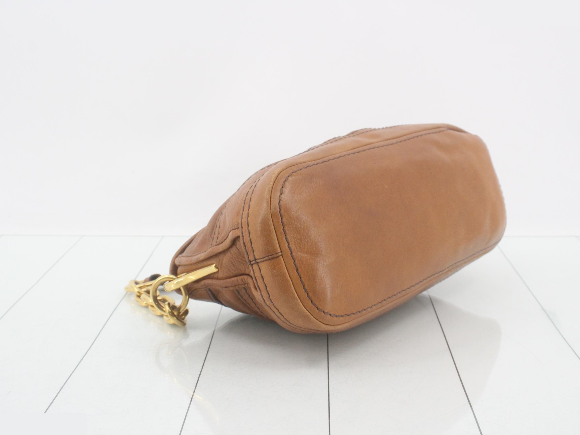 BR4550 One-Shoulder Bag, Leather, Brown — view 5