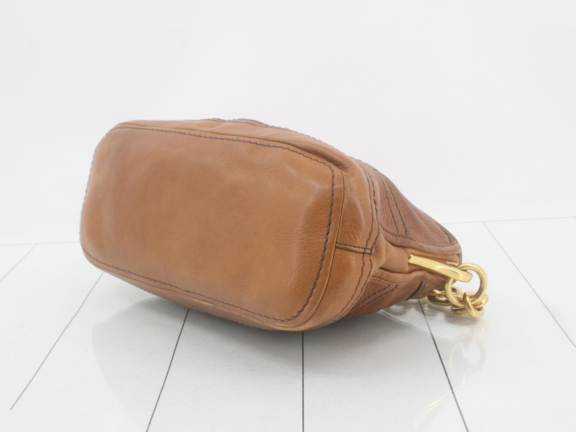 BR4550 One-Shoulder Bag, Leather, Brown — view 6