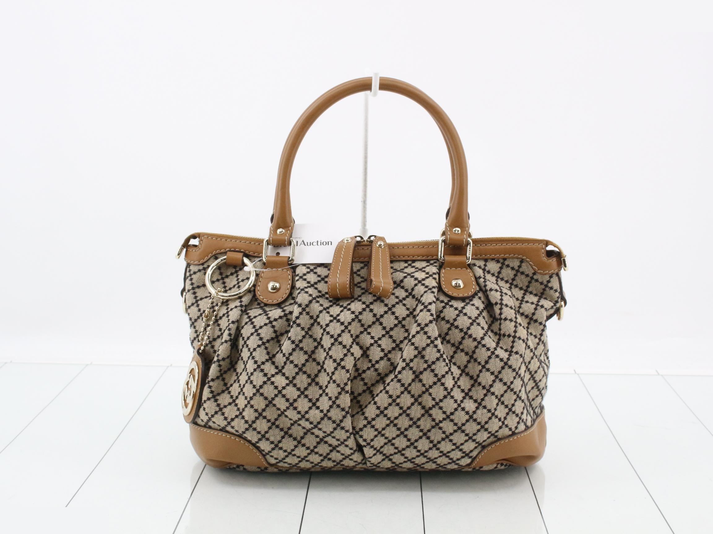 Canvas x Leather Shoulder Tote Bag