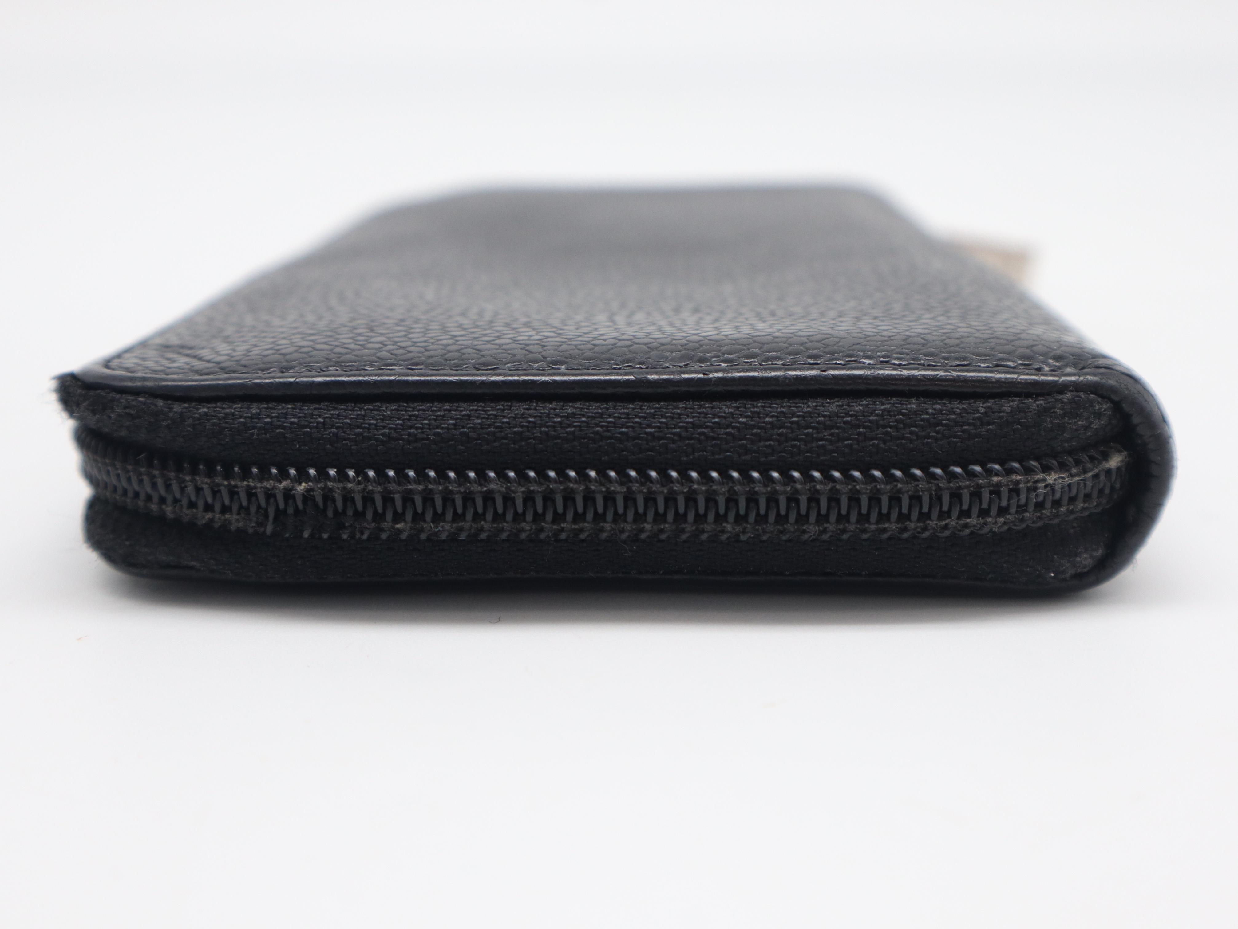 Caviar Skin Round Zip Wallet with Coco Mark, Black, Seal, Card, 16471678, Box and Guarantee Included. — view 5