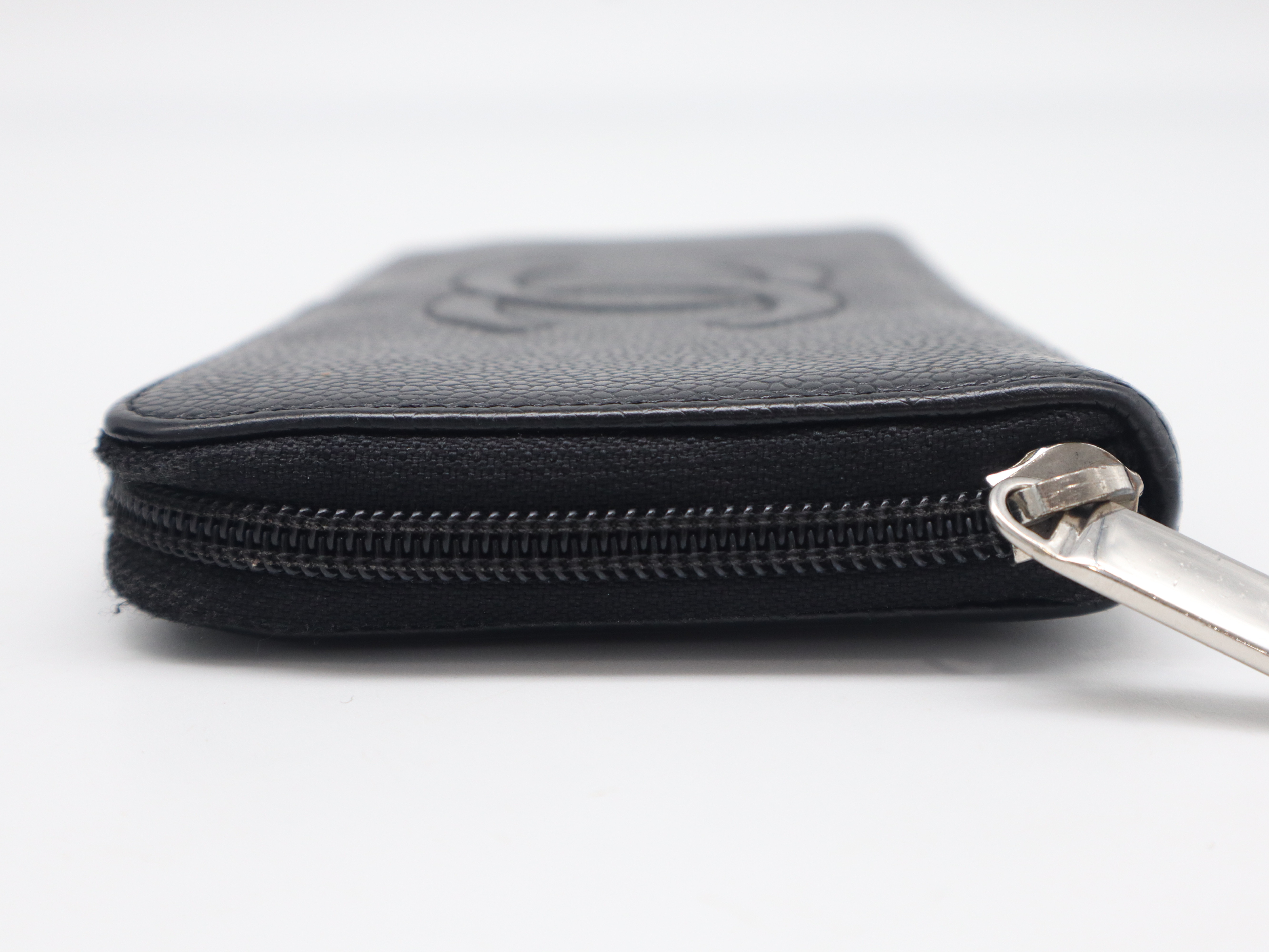 Caviar Skin Round Zip Wallet with Coco Mark, Black, Seal, Card, 16471678, Box and Guarantee Included. — view 6