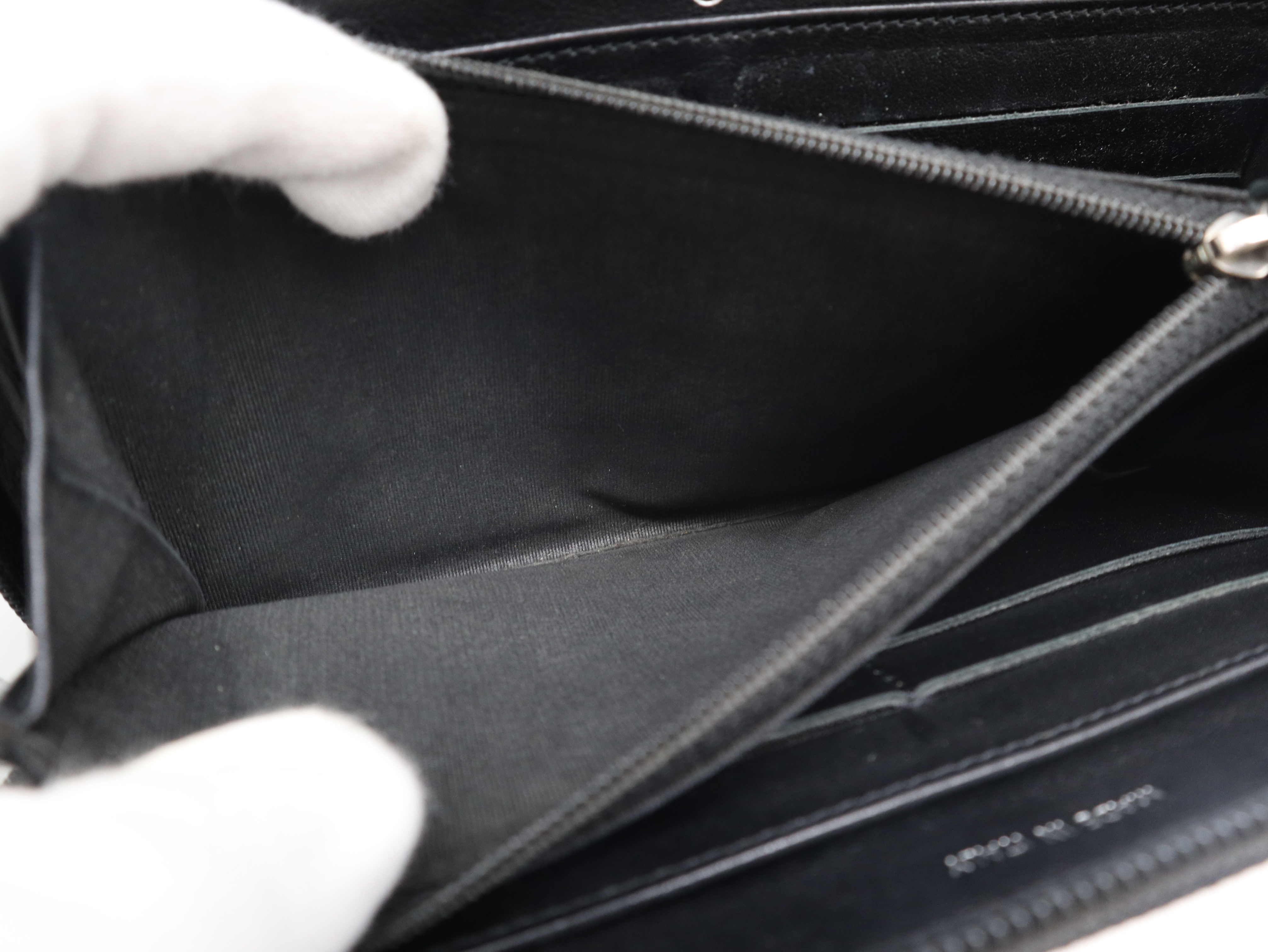 Caviar Skin Round Zip Wallet with Coco Mark, Black, Seal, Card, 16471678, Box and Guarantee Included. — view 10