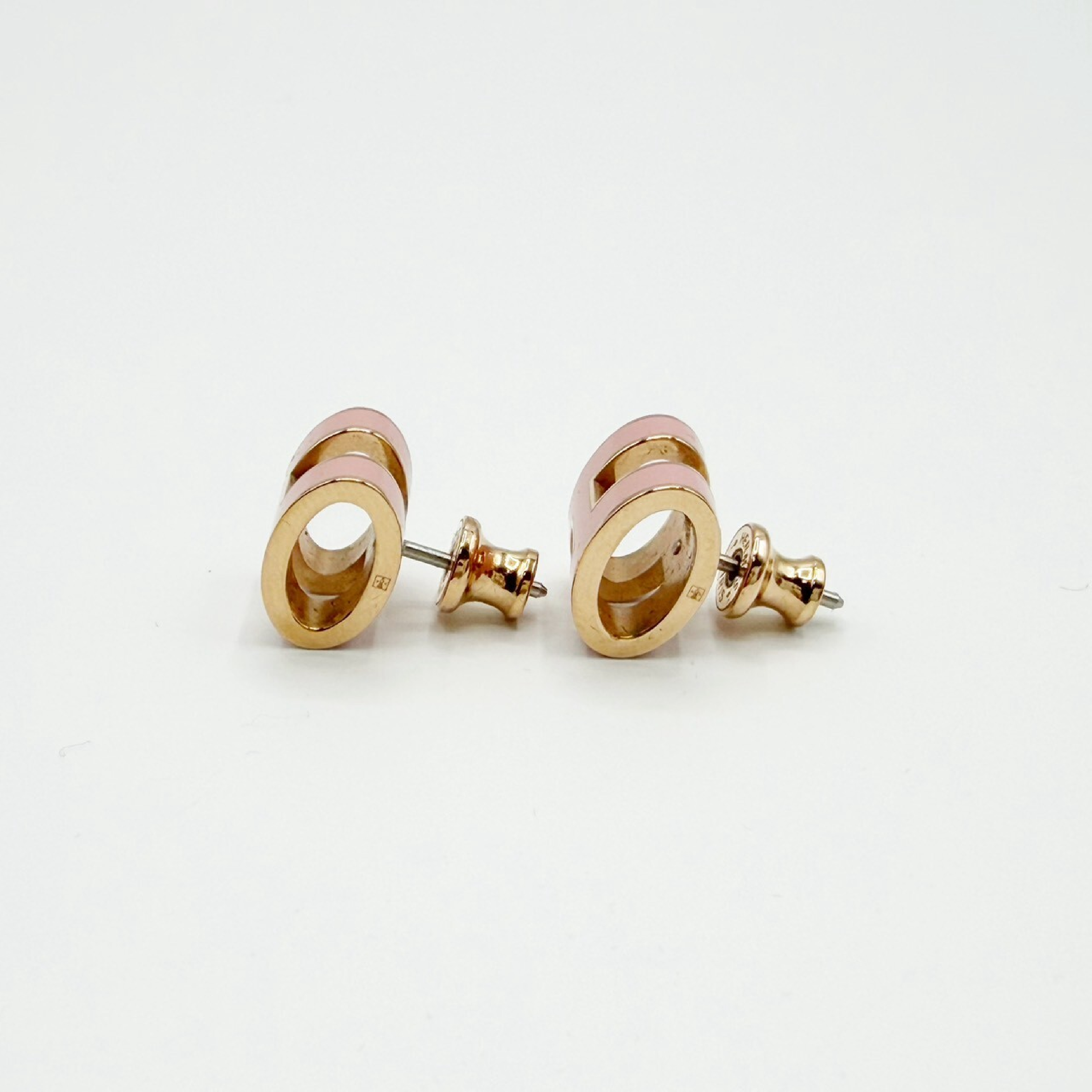 Pop H Earrings, GP Pink x Gold Earrings — view 3