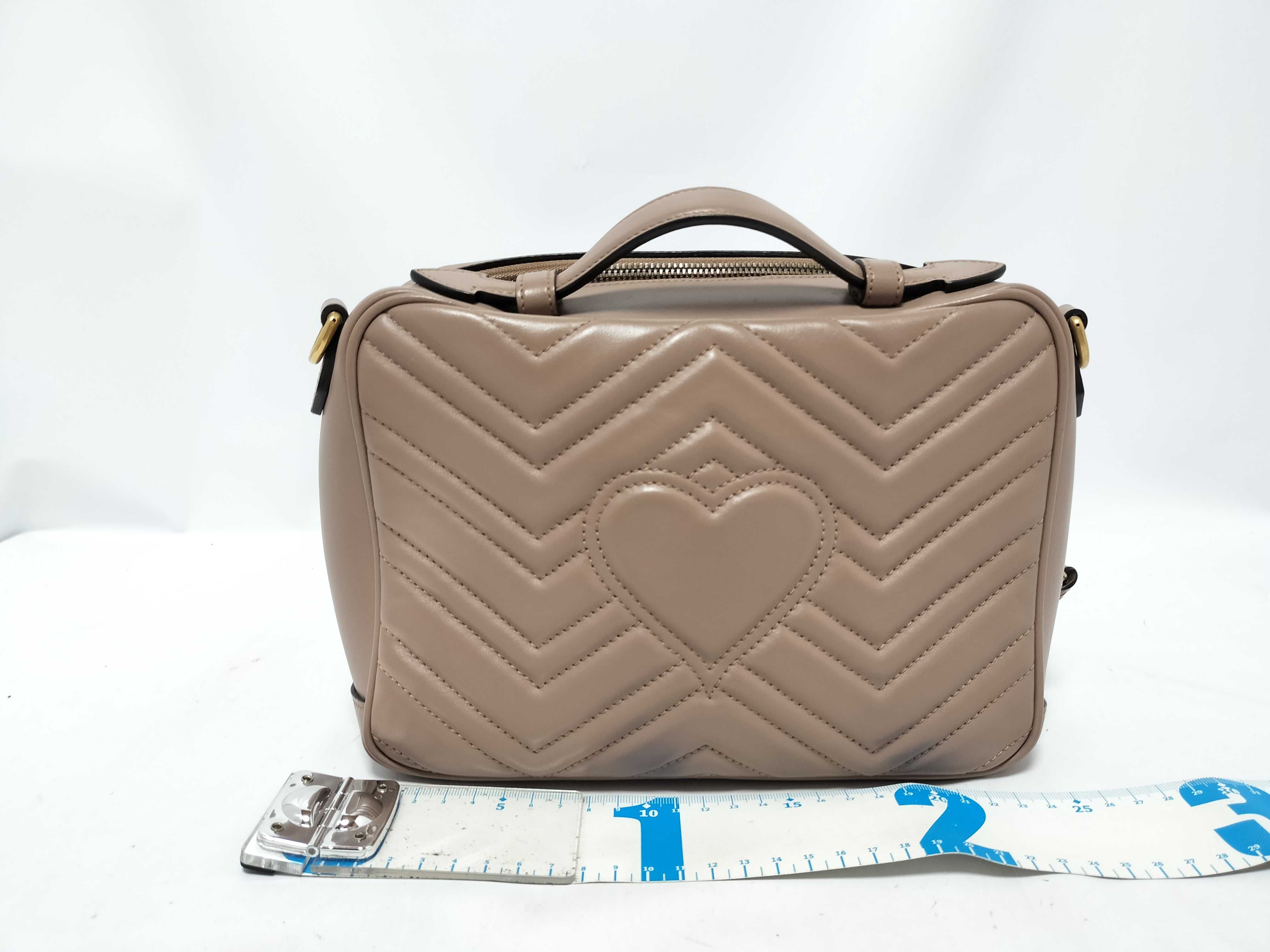 PH-GG Marmont Sylvie Web Beige Leather Shoulder Bag 24cm Handbag — view 2