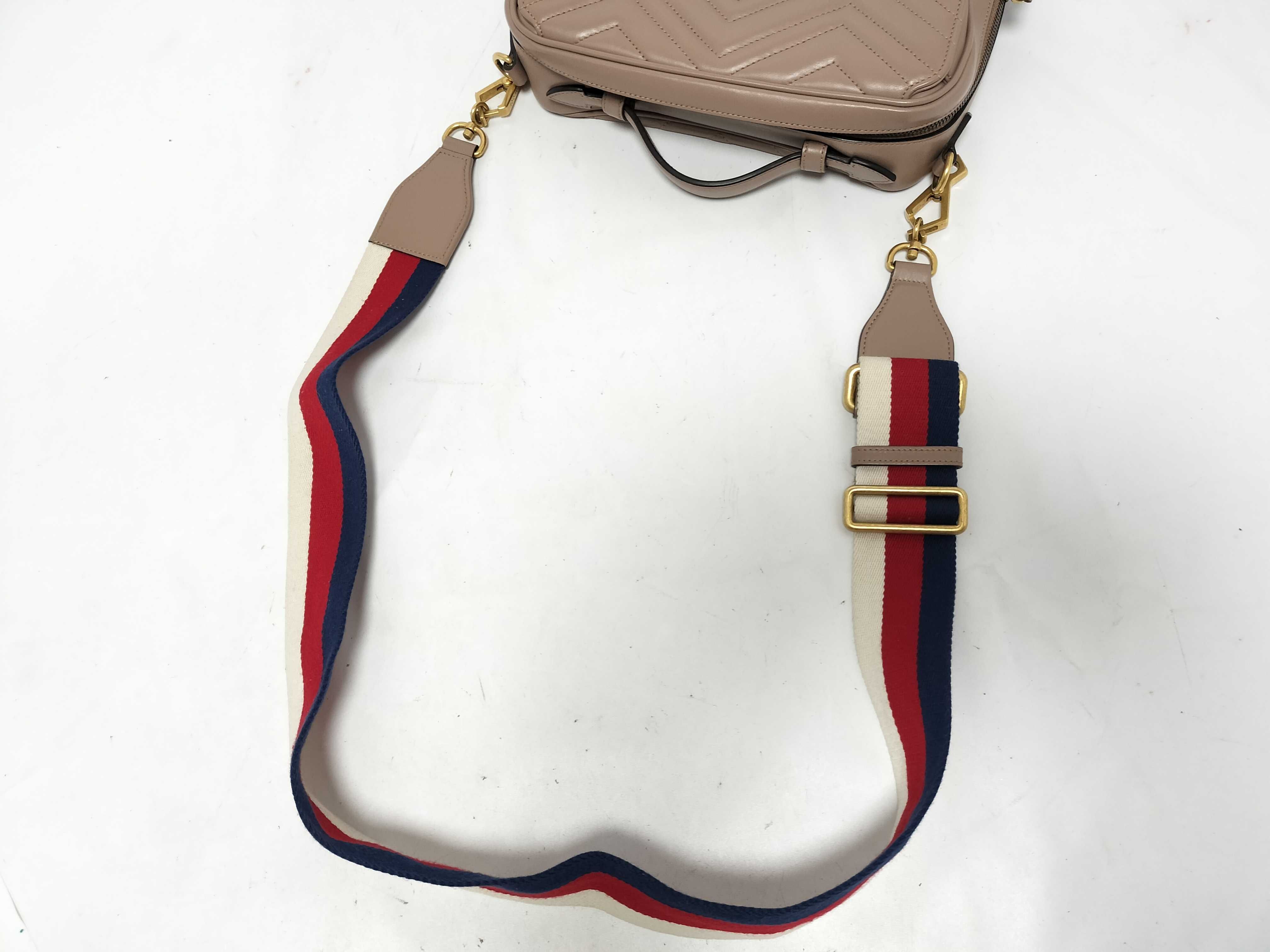 PH-GG Marmont Sylvie Web Beige Leather Shoulder Bag 24cm Handbag — view 3