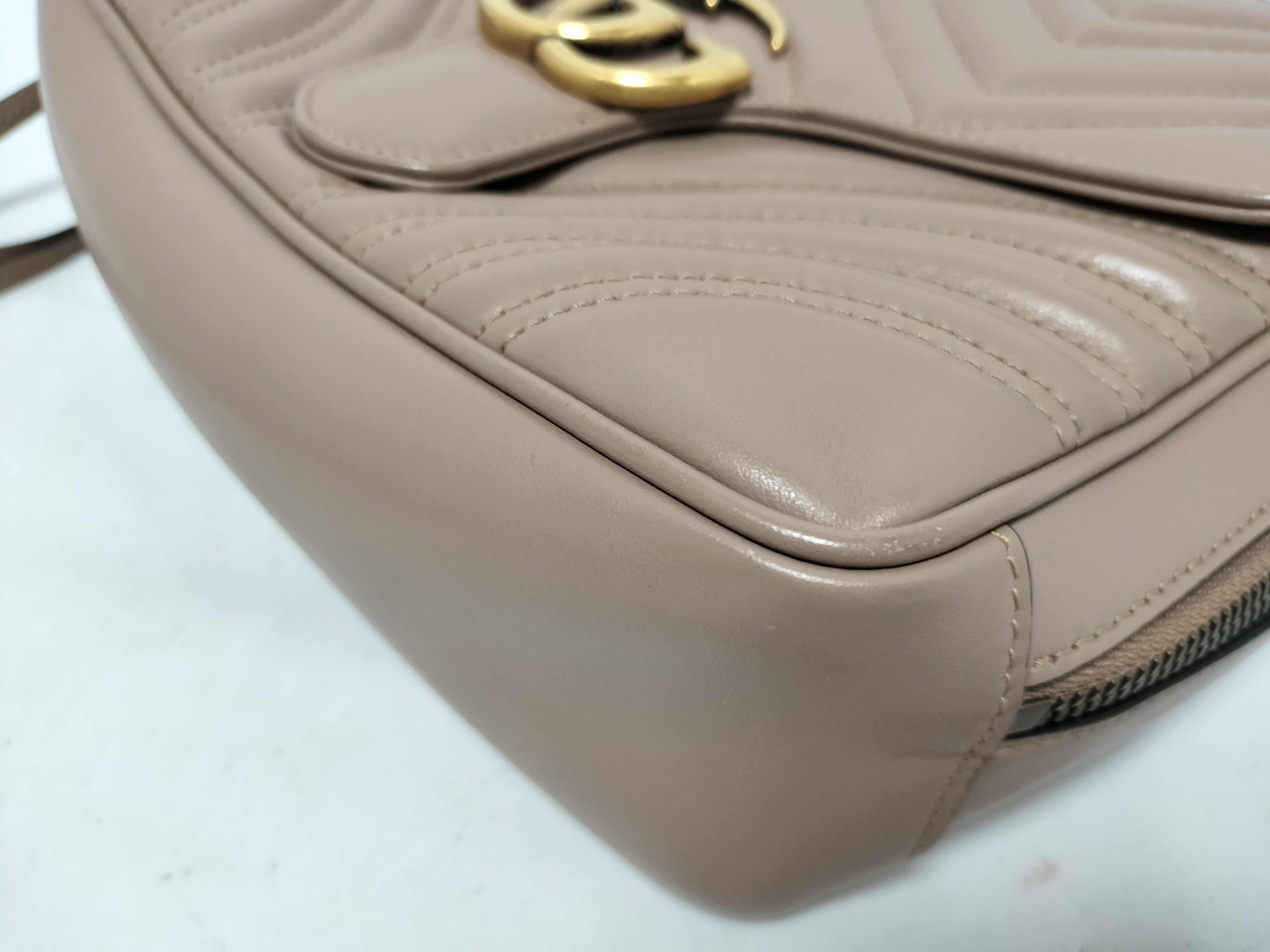 PH-GG Marmont Sylvie Web Beige Leather Shoulder Bag 24cm Handbag — view 7