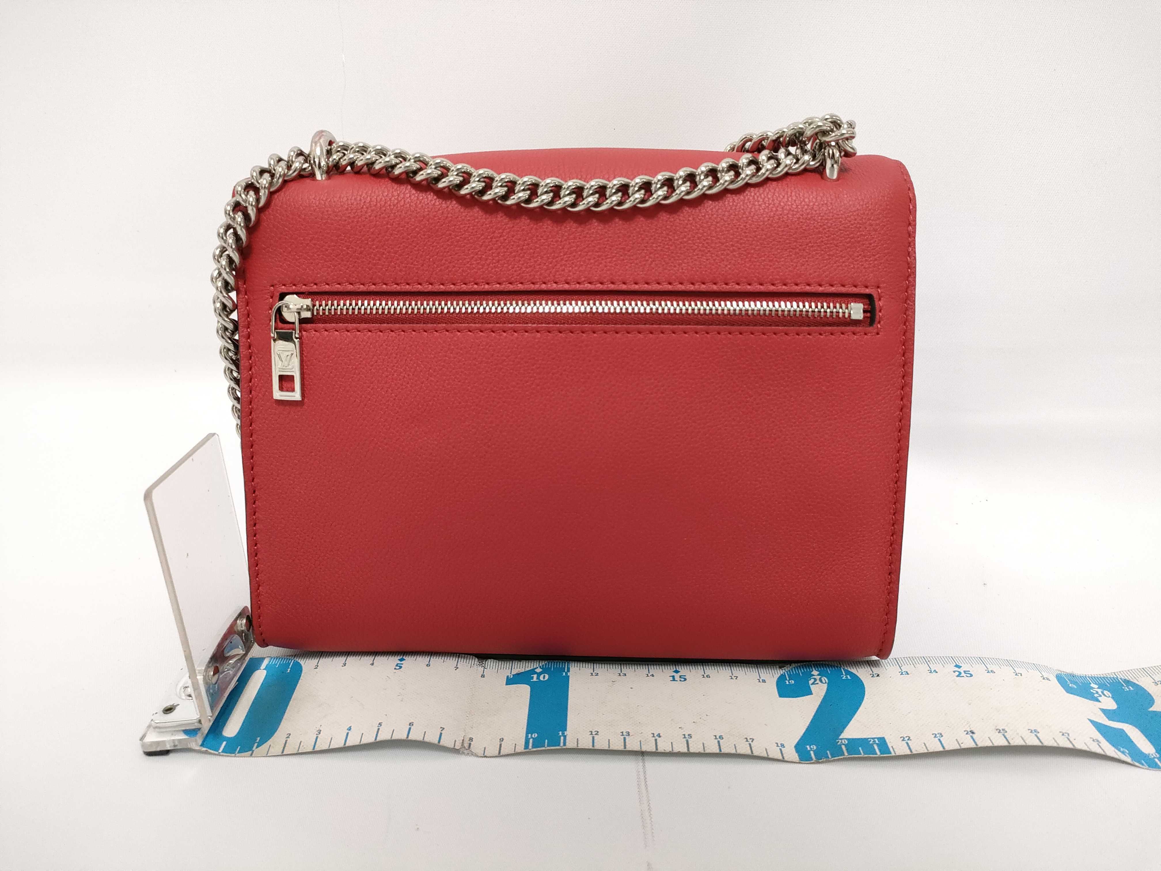 MyLockme Red Calf Leather BB Silver Hardware Shoulder Bag — view 2