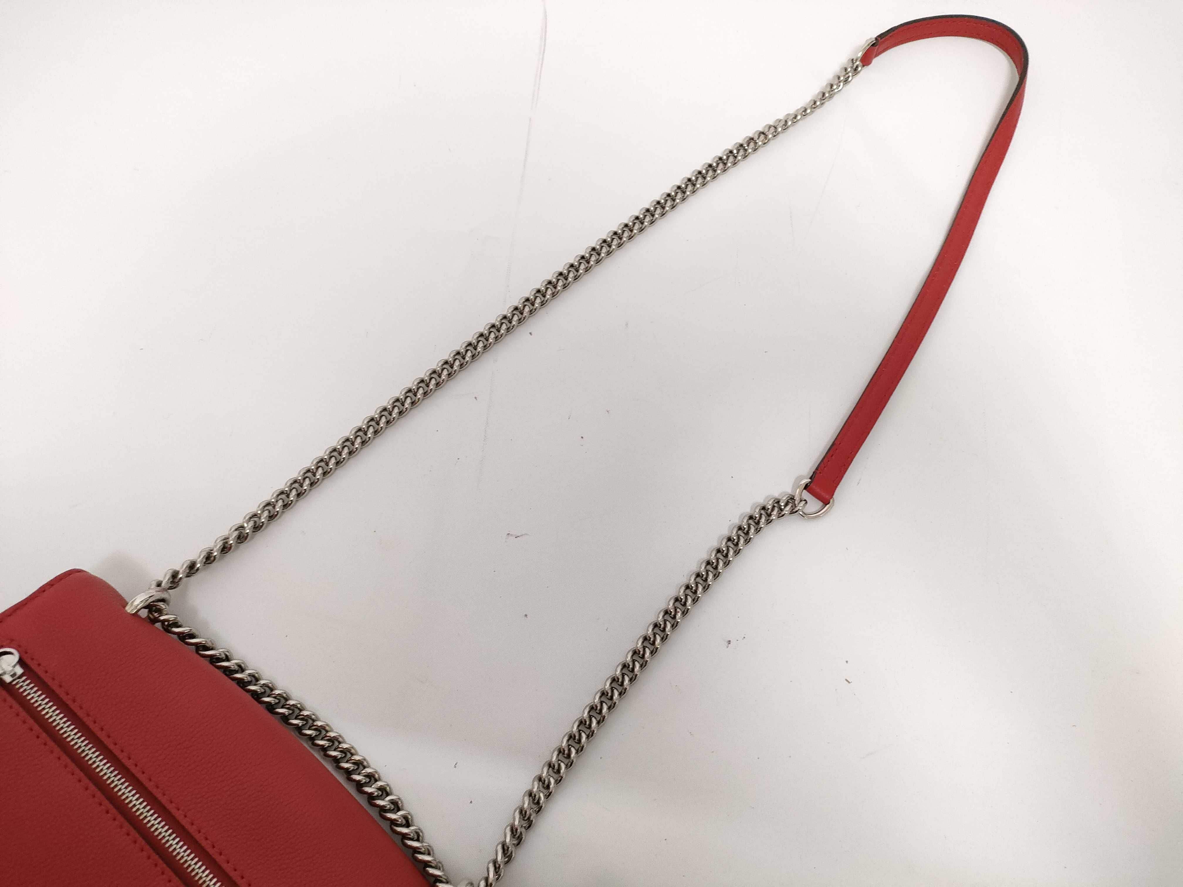 MyLockme Red Calf Leather BB Silver Hardware Shoulder Bag — view 6